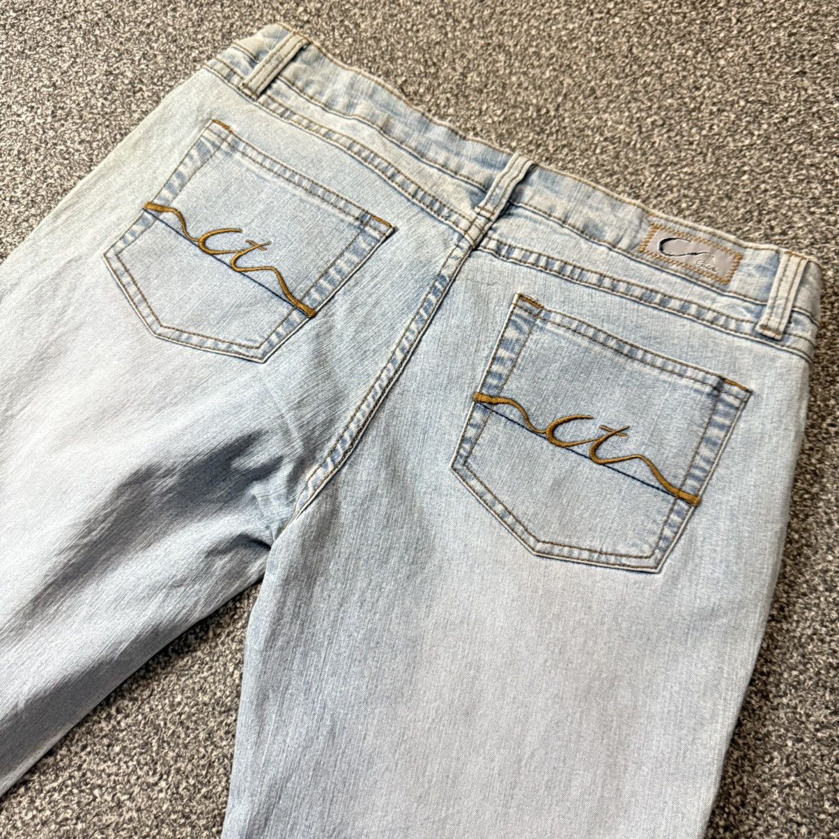 Japanese Brand 🔥🇯🇵 Vtg 90s Faded Denim Baggy Flared Size US 32 / EU 48 - 4 Thumbnail