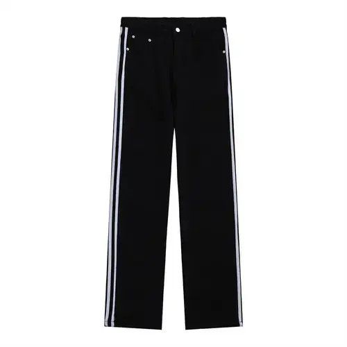 Jean Street trend color block casual side stripe straight jeans Size US 32 / EU 48 - 7 Thumbnail