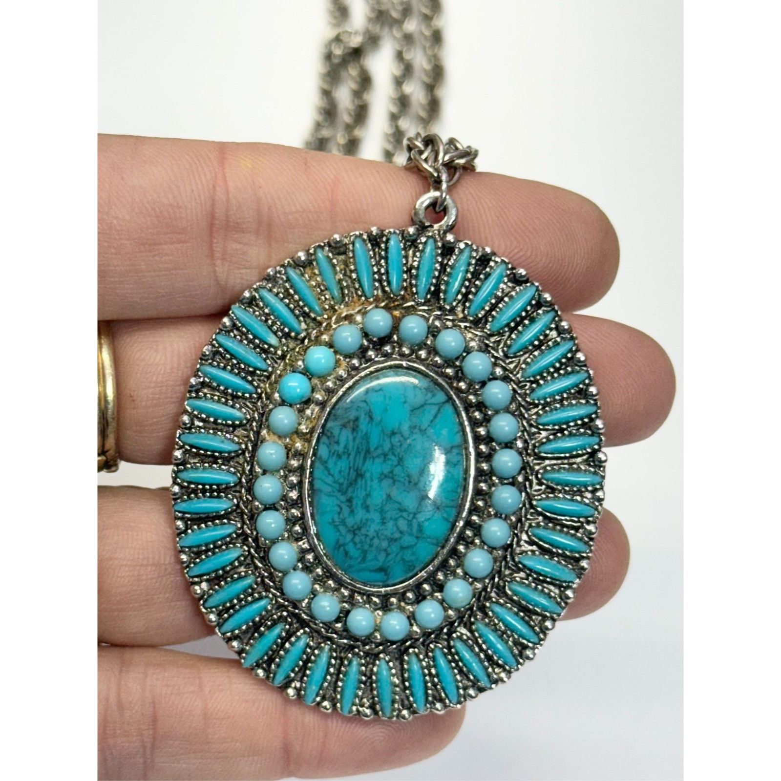 Vintage Vintage turquoise color pendant necklace | Grailed