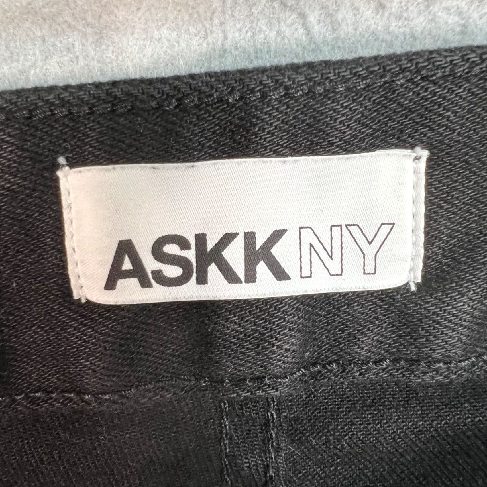 Vintage ASKK NY Jean 27 Black Brighton Crop Wide Leg Frayed Hem Denim Womens Size 27" / US 4 / IT 40 - 3 Thumbnail
