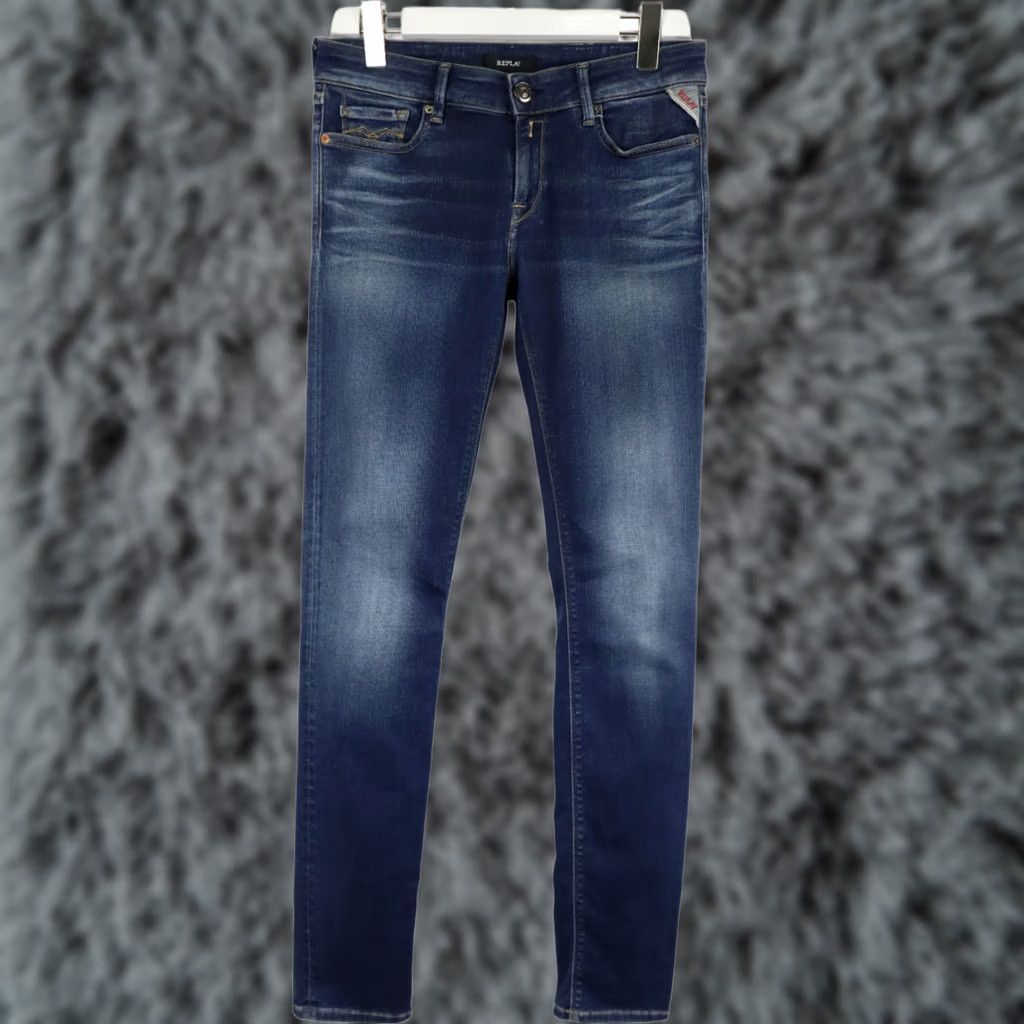 Replay Replay Luz Jeans Women's W29/L32 Fade Effect Whiskers Zip Fly Stretch Blue Jeans Size 29" - 1 Thumbnail