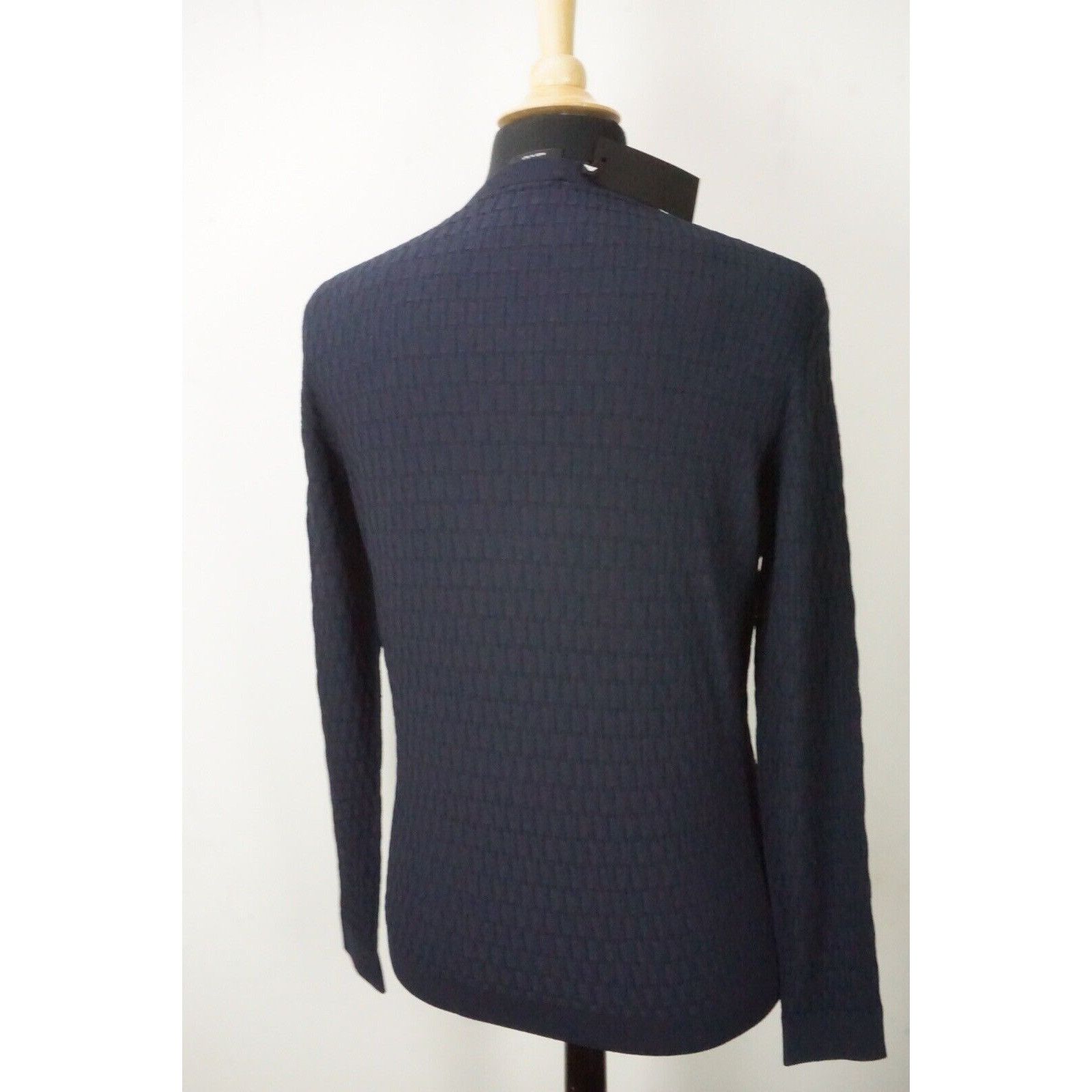 Giorgio Armani Giorgio Armani Black Label Textured Wool Blend Woven Sweater Size US M / EU 48-50 / 2 - 3 Thumbnail