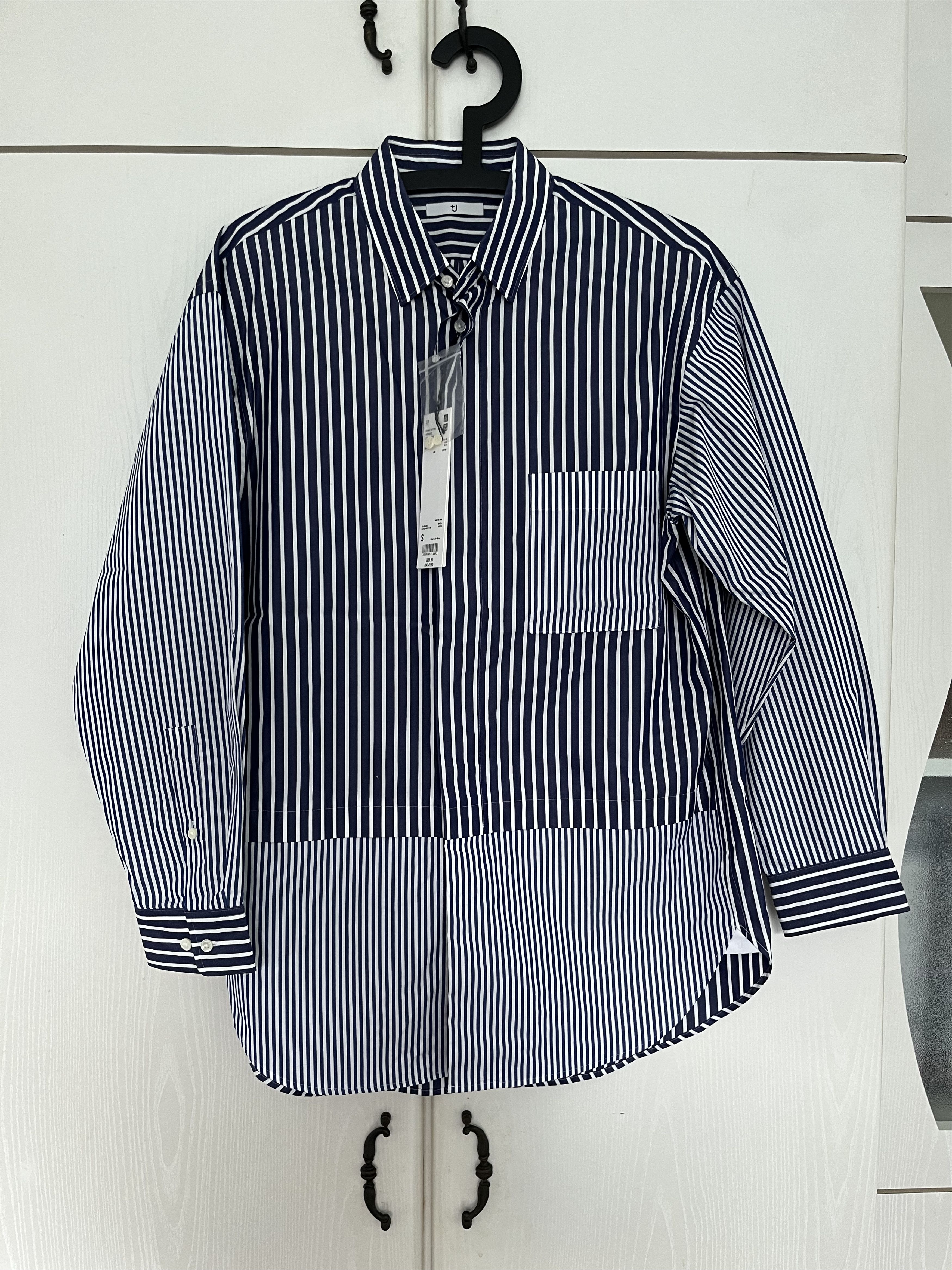 Jil Sander × Uniqlo Uniqlo J+ Blue Striped Shirt Size US S / EU 44-46 / 1 - 1 Thumbnail