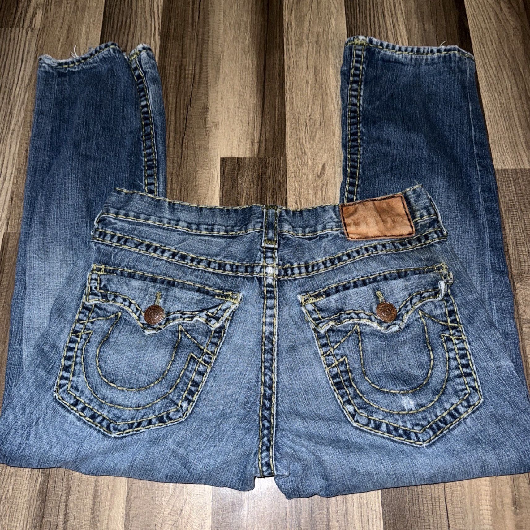 Vintage VINTAGE Religion Jeans Denim 36x29 Mens Blue 90s Straight Made In USA Size US 36 / EU 52 - 8 Thumbnail
