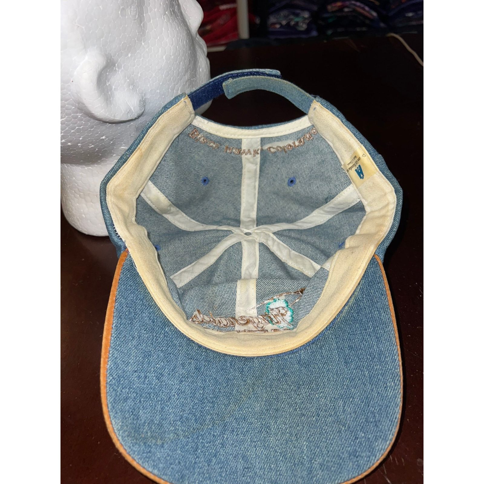 Vintage Vintage Fitzgeralds Hat 2000 Denim Cap Headwear Black Hawk Size ONE SIZE - 6 Thumbnail