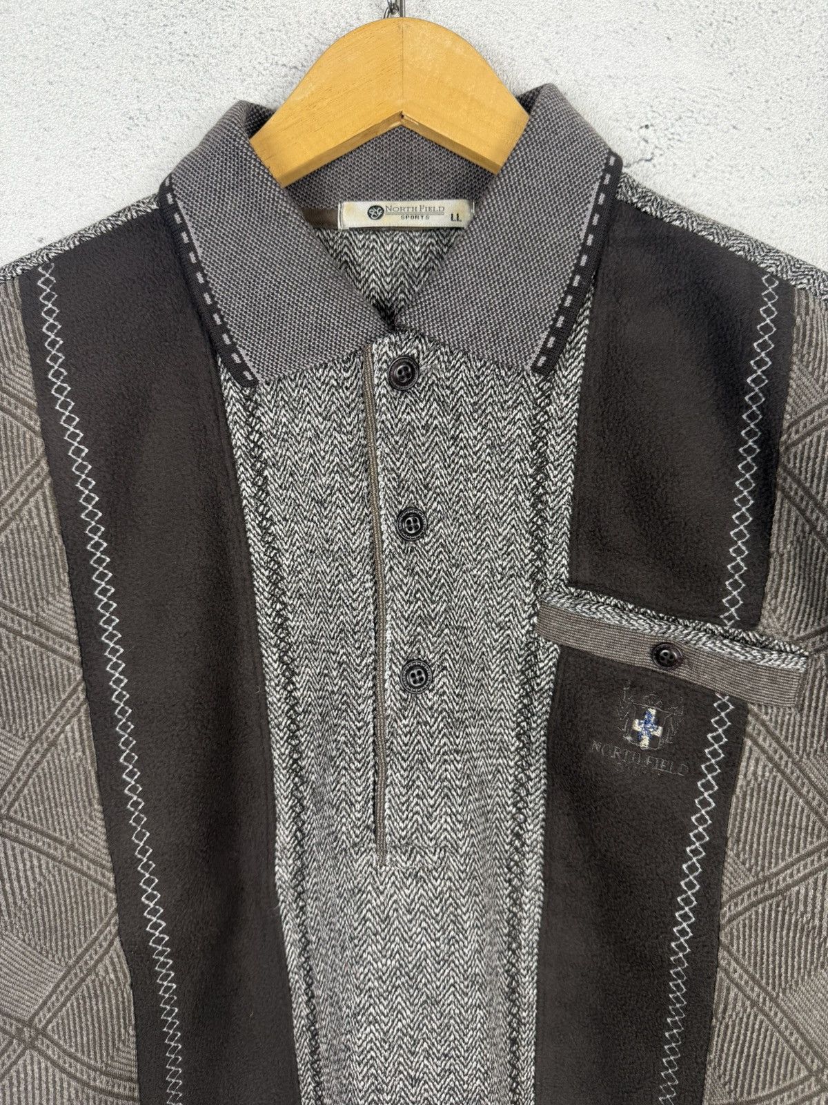Vintage Vintage 90s Classic North Field Polo Sweater Size US L / EU 52-54 / 3 - 5 Thumbnail