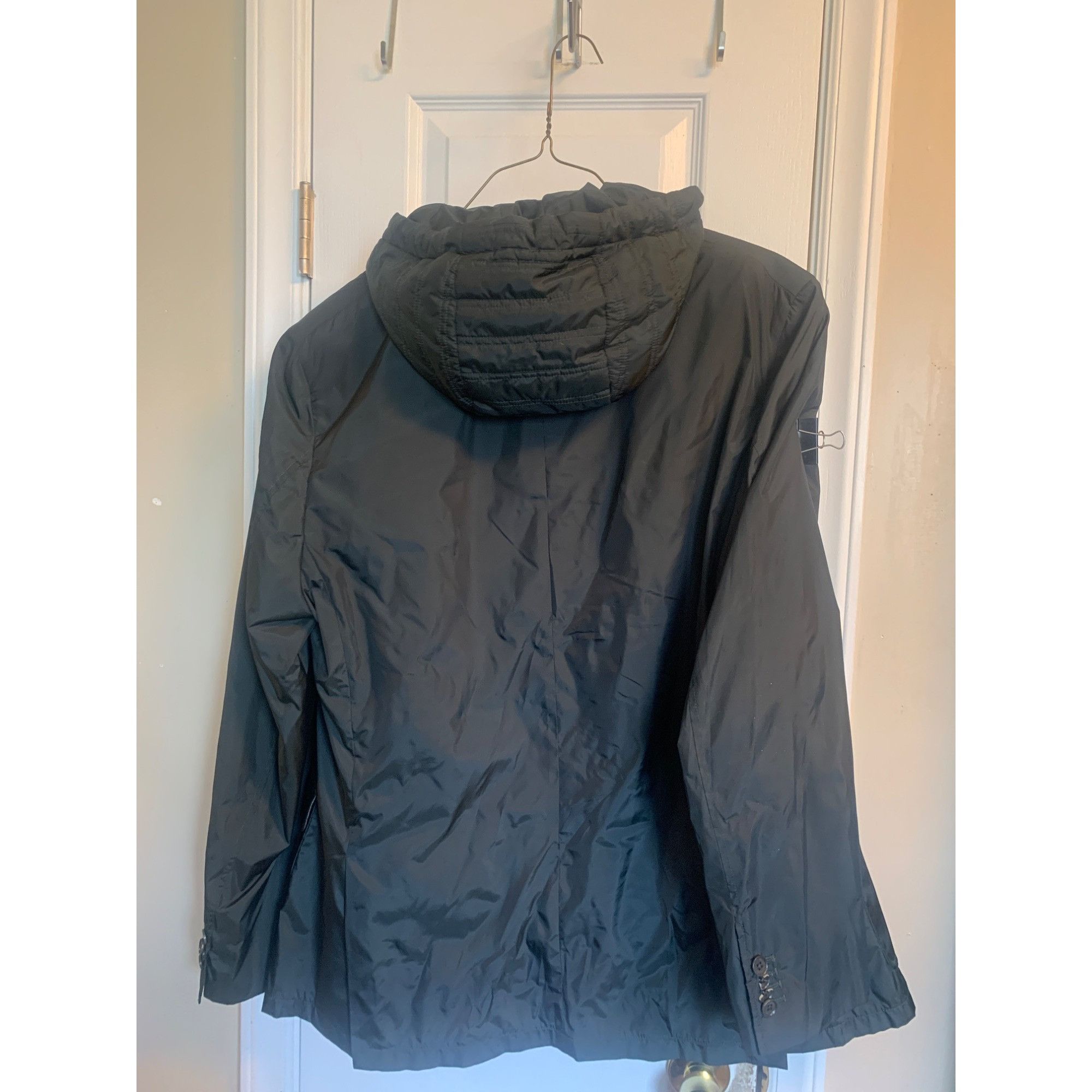 Banana Republic Mens Green Blazer/Field Jacket W/Hood Vest