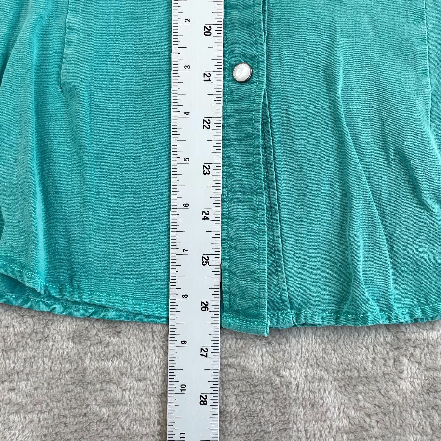 Vintage Panhandle Slim Panhandle Rough Stock Cowboy Shirt Women M Light Turquoise Pearl Snap NWT Size M / US 6-8 / IT 42-44 - 7 Thumbnail