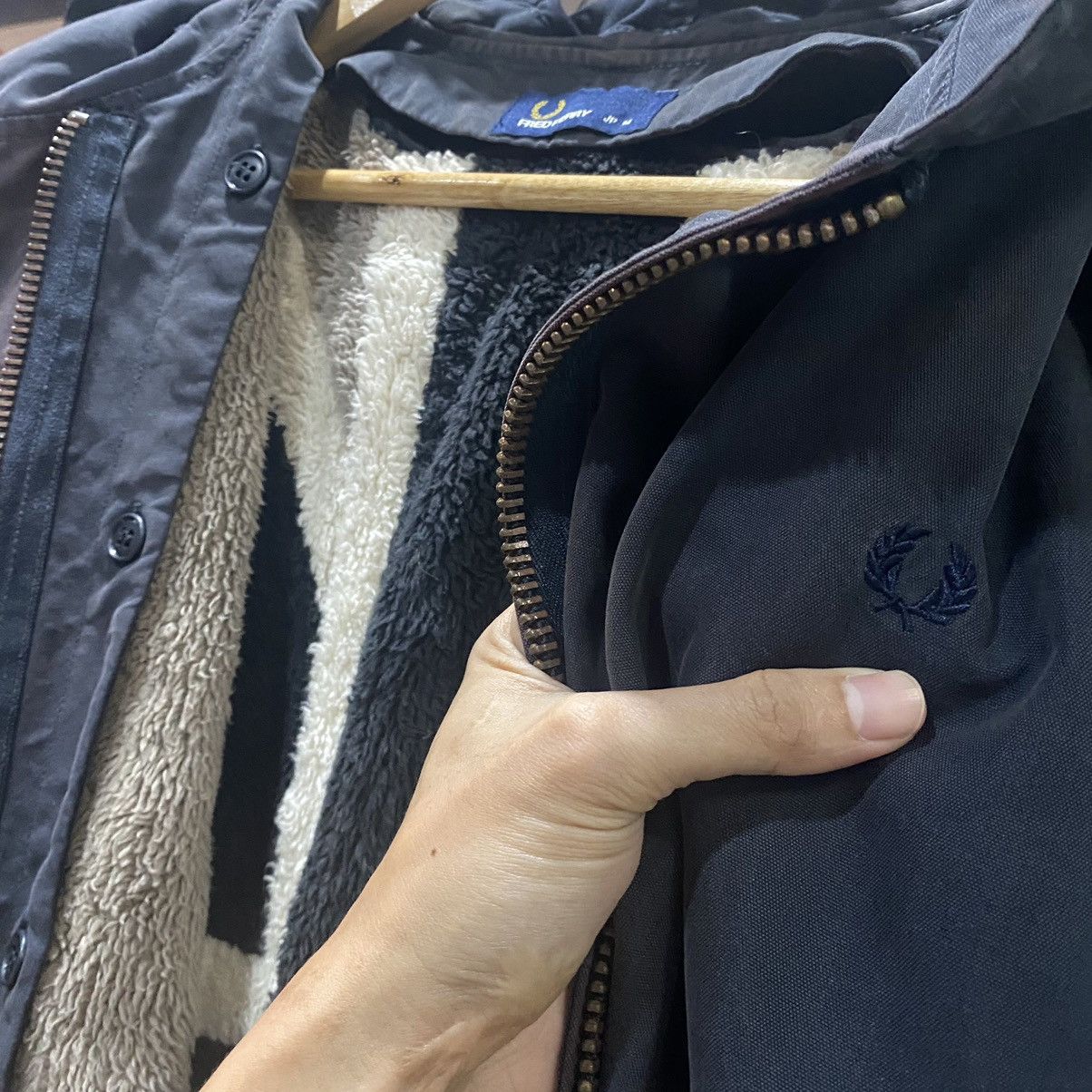 Fred Perry × Union LA × Vintage RARE‼️Fred Perry Union Jack Fleece Inside Parka Jackets Size US M / EU 48-50 / 2 - 19 Thumbnail