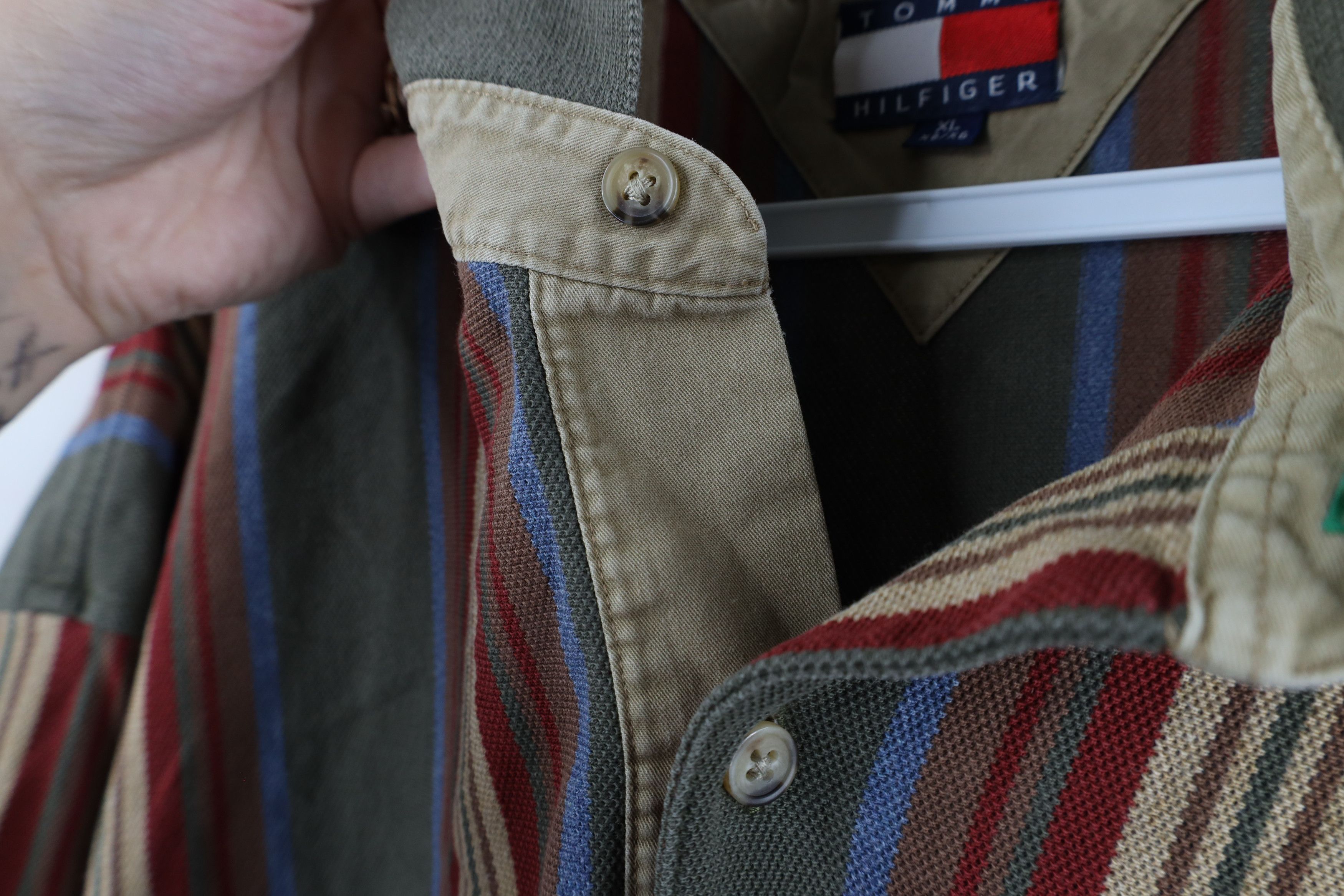 Tommy Hilfiger × Vintage Vintage 90s Tommy Hilfiger Striped Collared Polo Shirt Size US XL / EU 56 / 4 - 8 Thumbnail