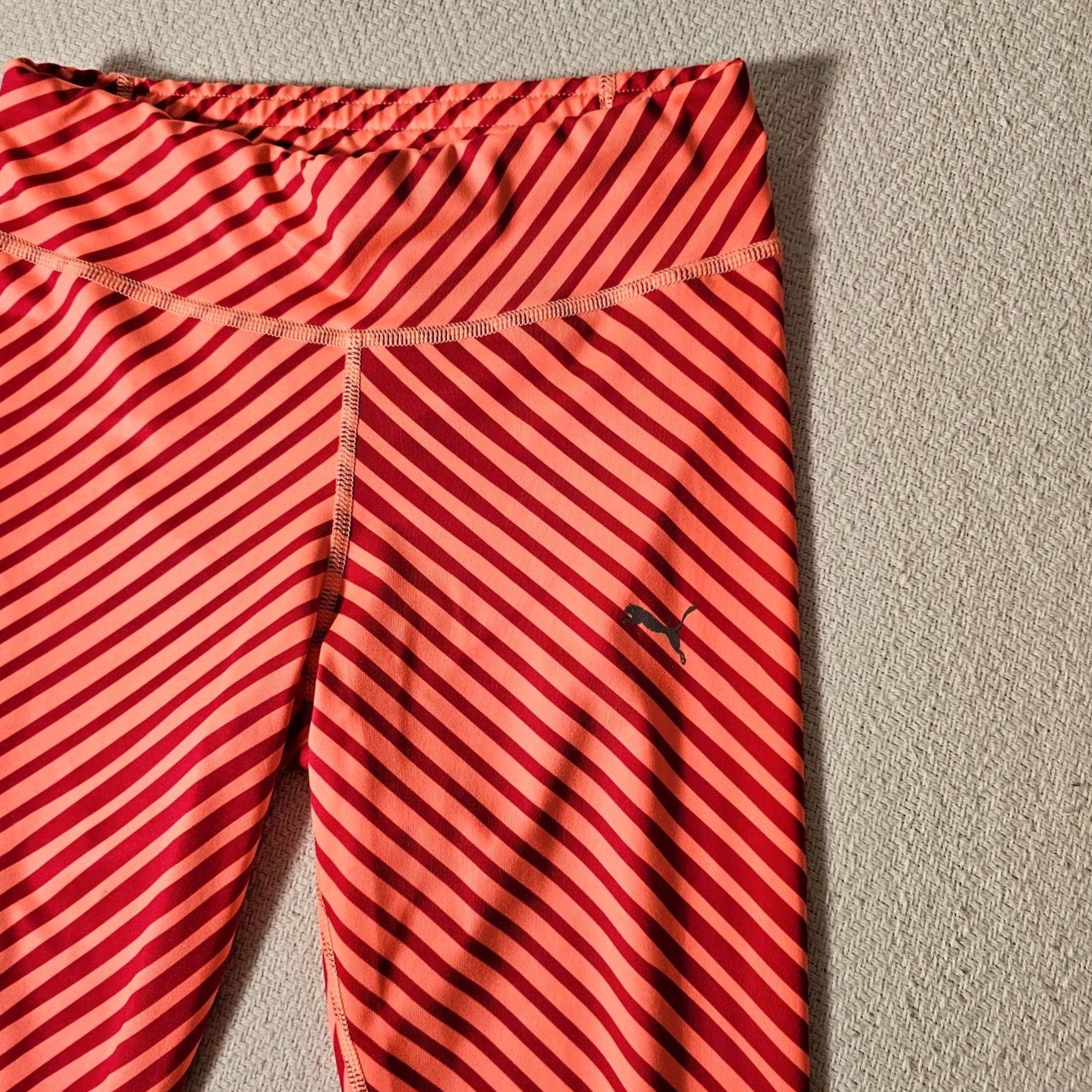 Puma PUMA Fitness Pants Women's Pink Striped Cropped Athletic Bottoms XS Hosiery & Sportswear Pants Size 26" / US 2 / IT 38 - 2 Thumbnail
