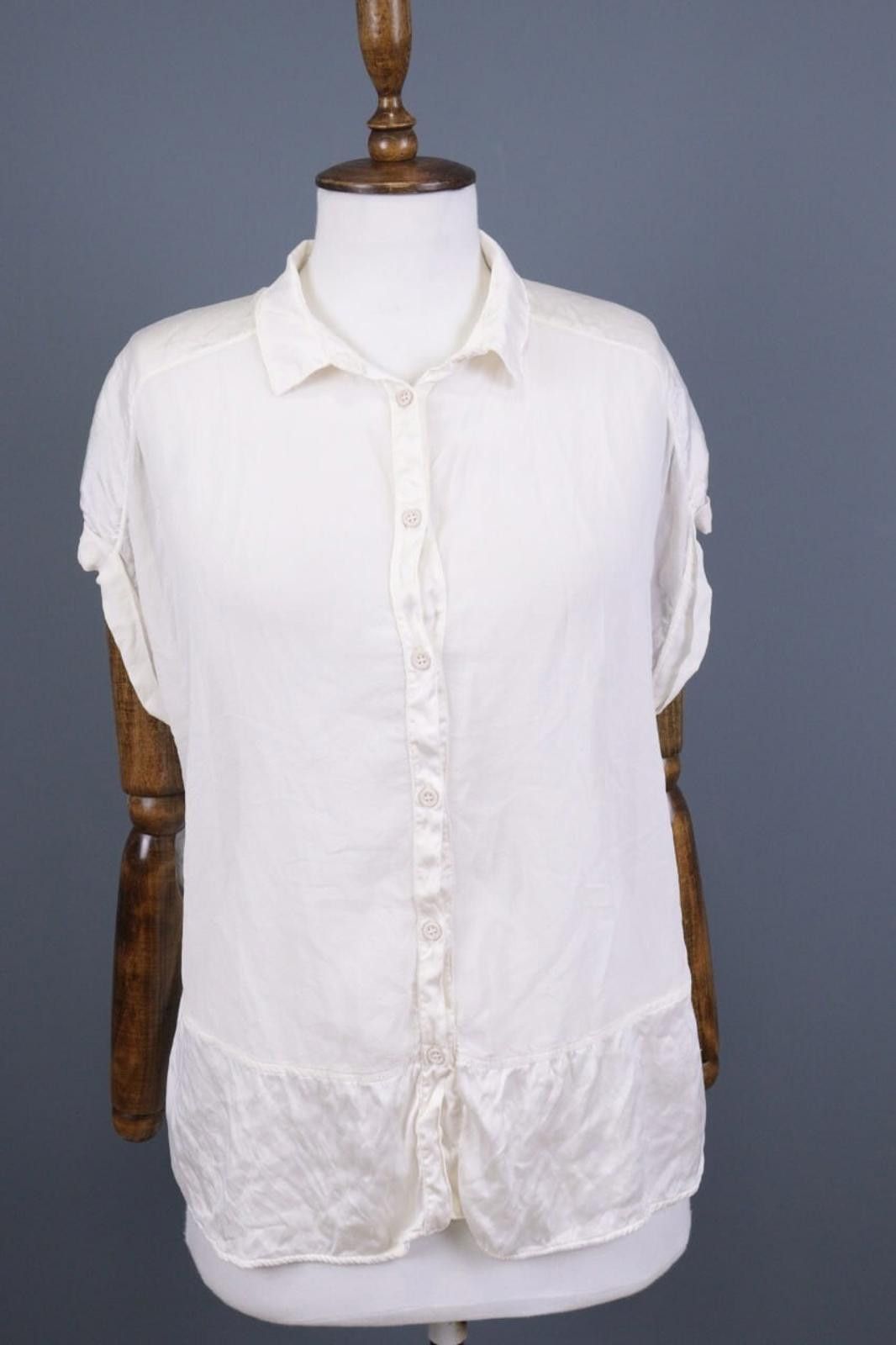 Designer Transit Par Such White Button Down Top Shirt Size 5 Size M / US 6-8 / IT 42-44 - 1 Thumbnail
