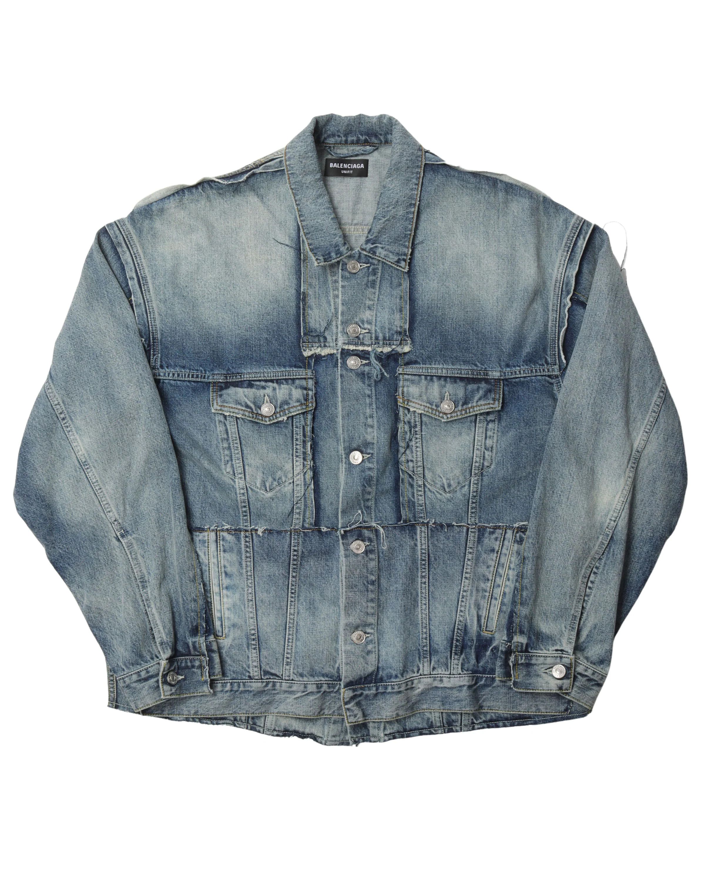 o1mt1gz0424 Oversized Cut-up Jacket in Blue