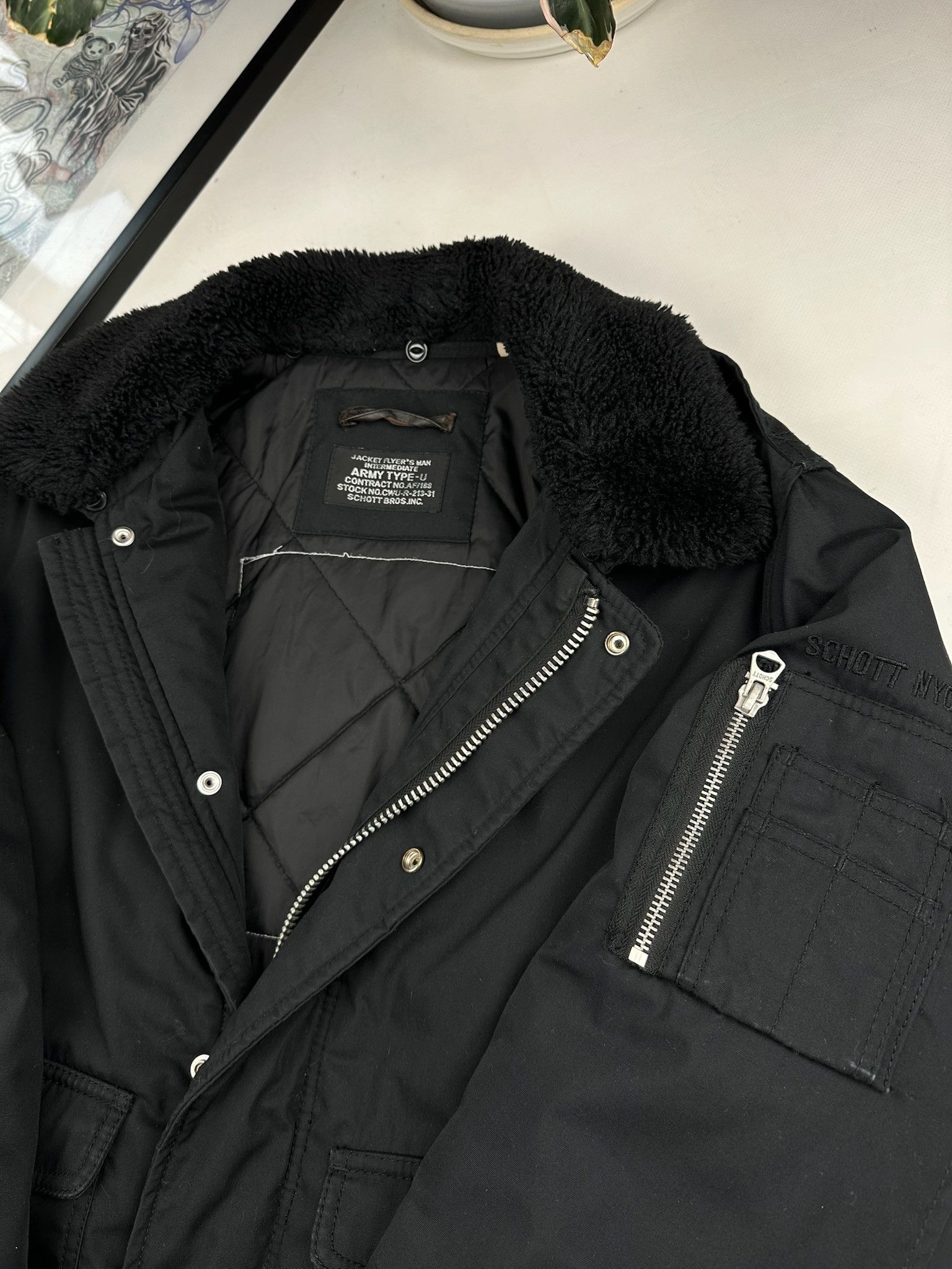 Schott Schott Bomber jacket Army Type US Size XL / US 12-14 / IT 48-50 - 7 Thumbnail