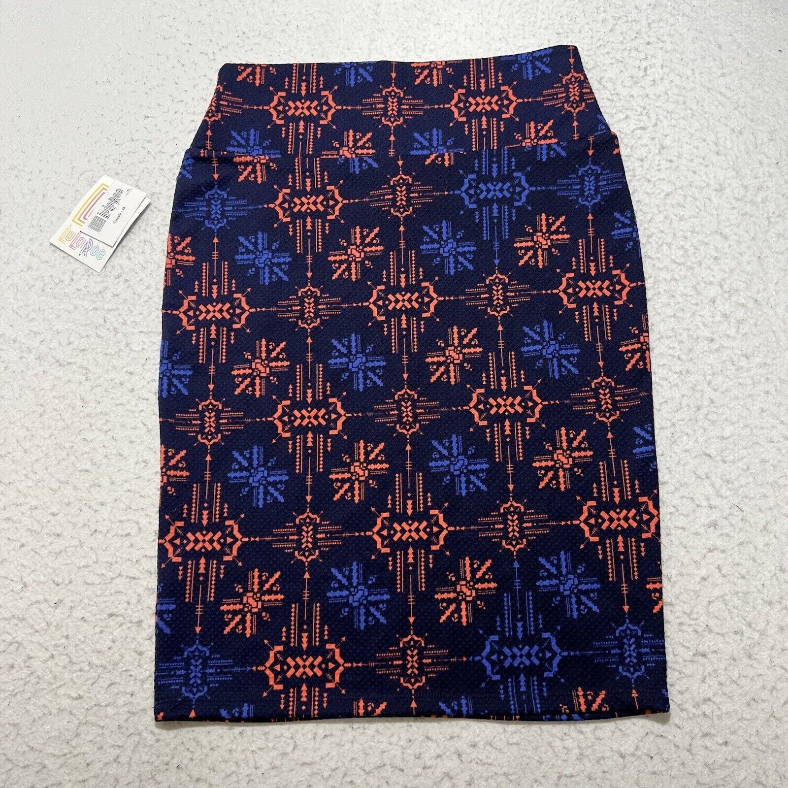 Other LuLaRoe Cassie Medium Pencil Skirt Diamond Geometric Stretch Size 32" / US 10 / IT 46 - 6 Thumbnail