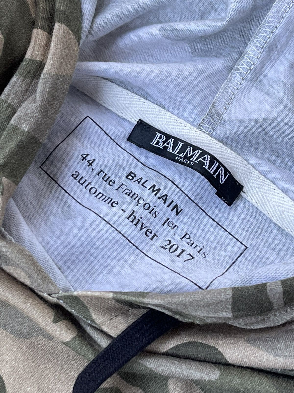 Balmain AW17 Balmain Logo Camo Print Thin Hoodie Size US S / EU 44-46 / 1 - 18 Thumbnail