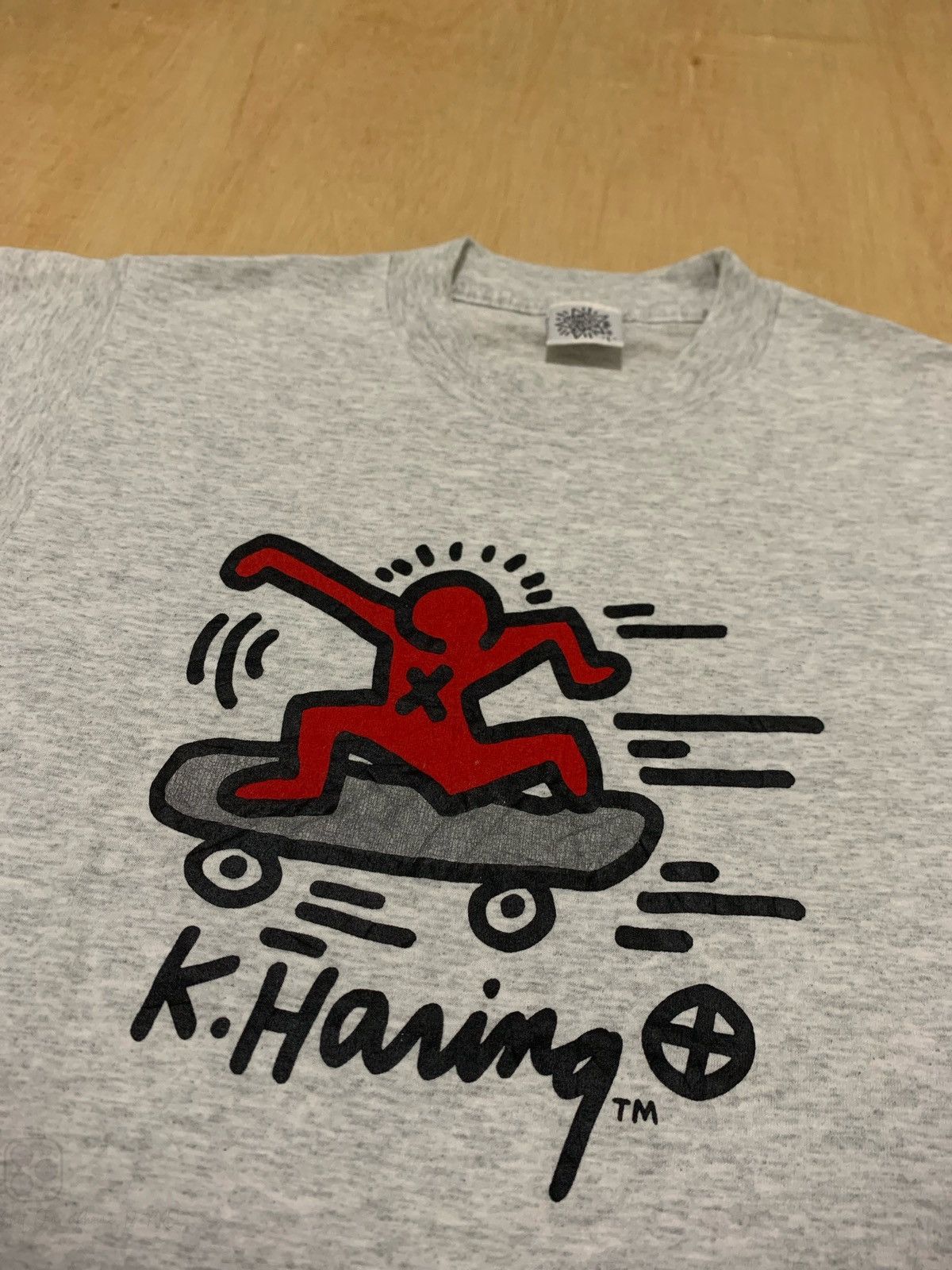 Keith Haring × Vintage Vintage 90s Keith Haring Tshirt Size L / US 10 / IT 46 - 3 Thumbnail