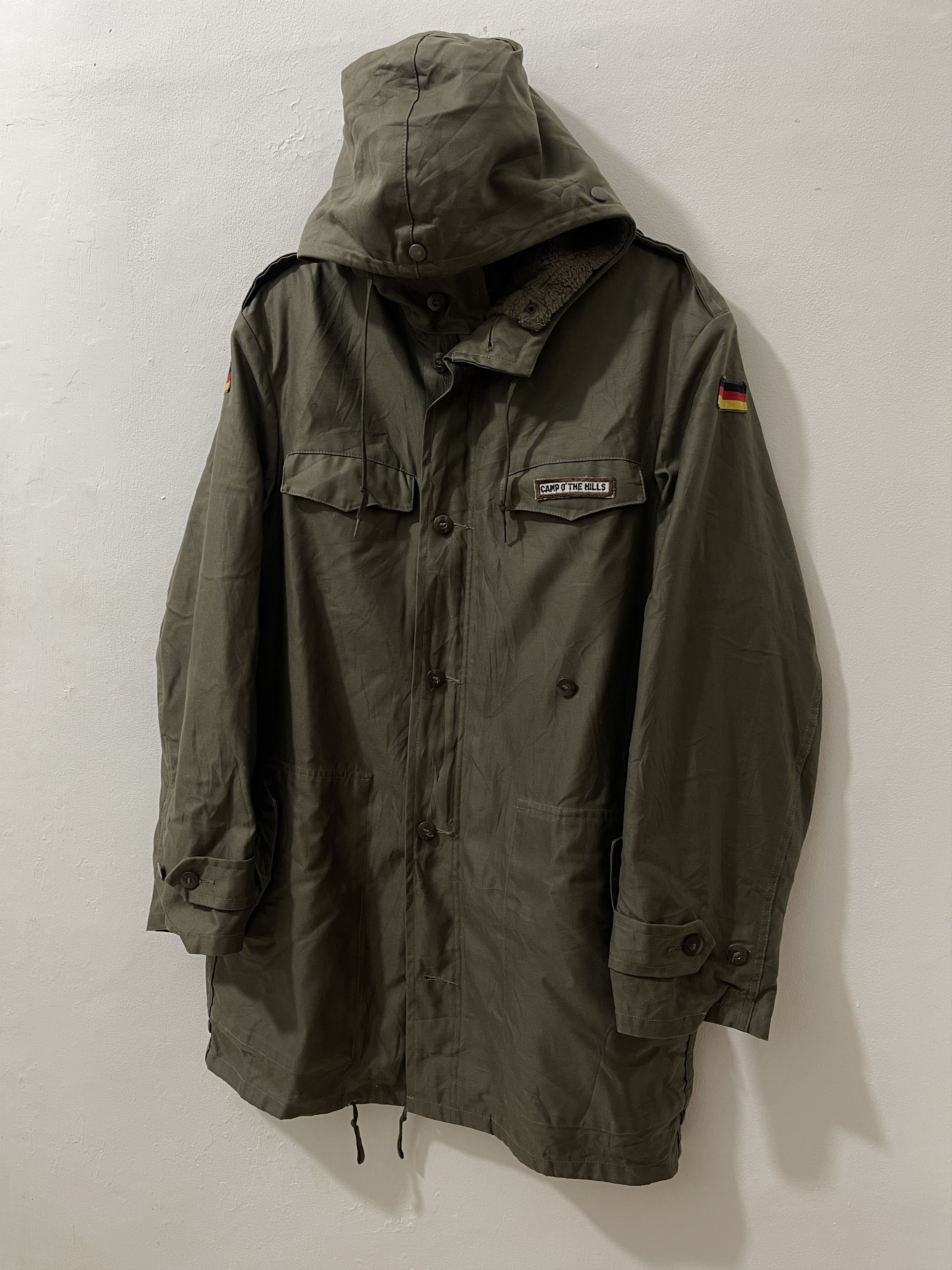 Vintage 1992 German Military Moleskin Fur Parka Jacket Size US L / EU 52-54 / 3 - 2 Thumbnail