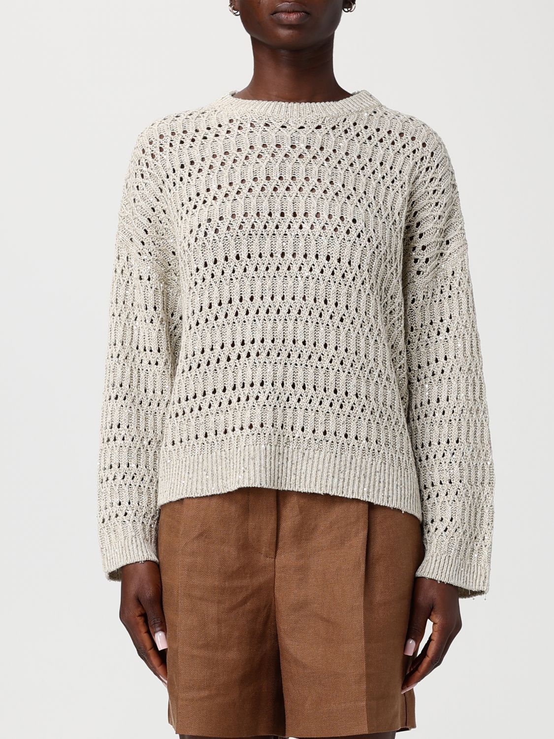 Brunello Cucinelli Brunello Cucinelli Sweater Woman Beige Size M / US 6-8 / IT 42-44 - 1 Thumbnail