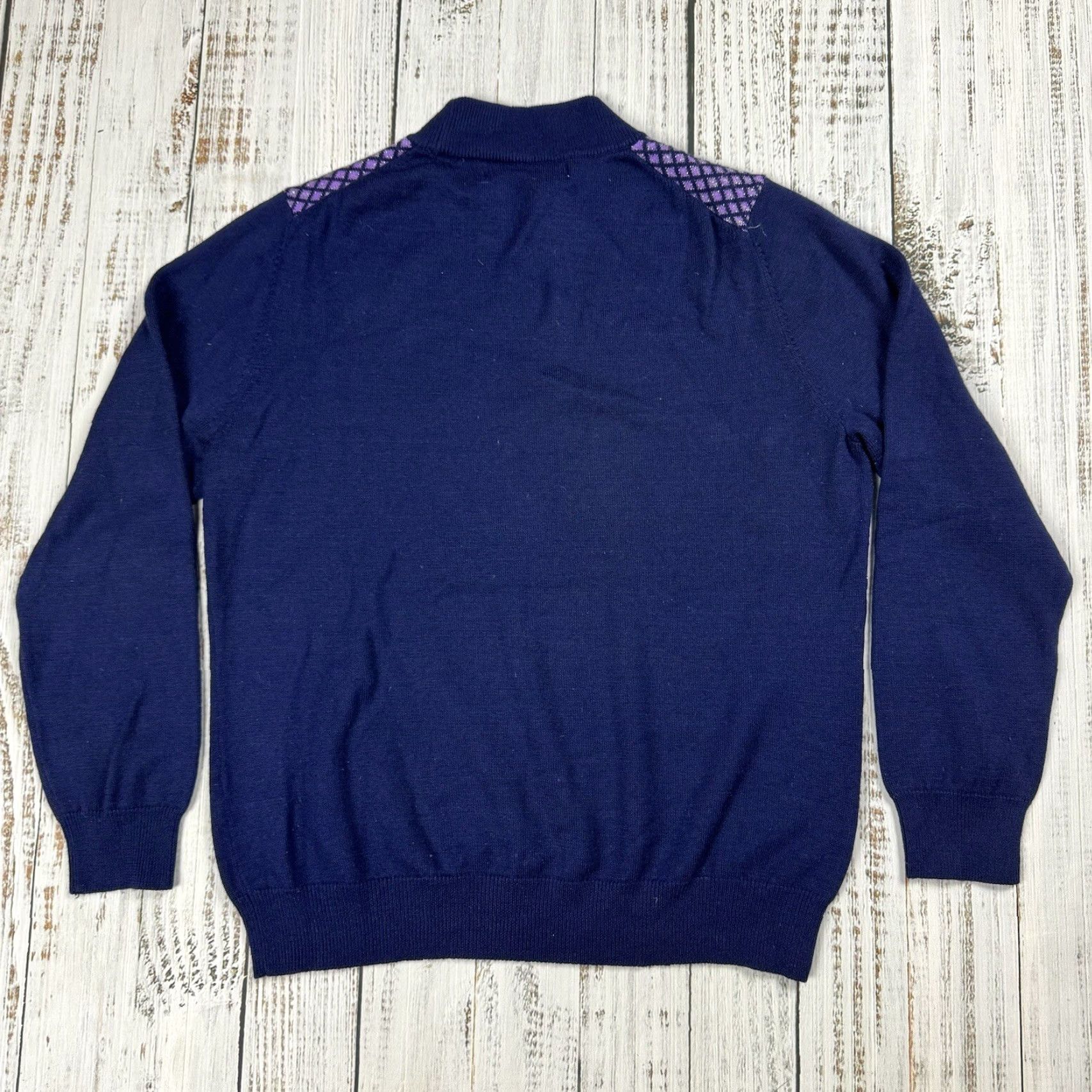 Camel VTG CAMELA 80S MOCK NECK SWEATER METALLIC NAVY PURPLE PULLOVER Size M / US 6-8 / IT 42-44 - 5 Thumbnail