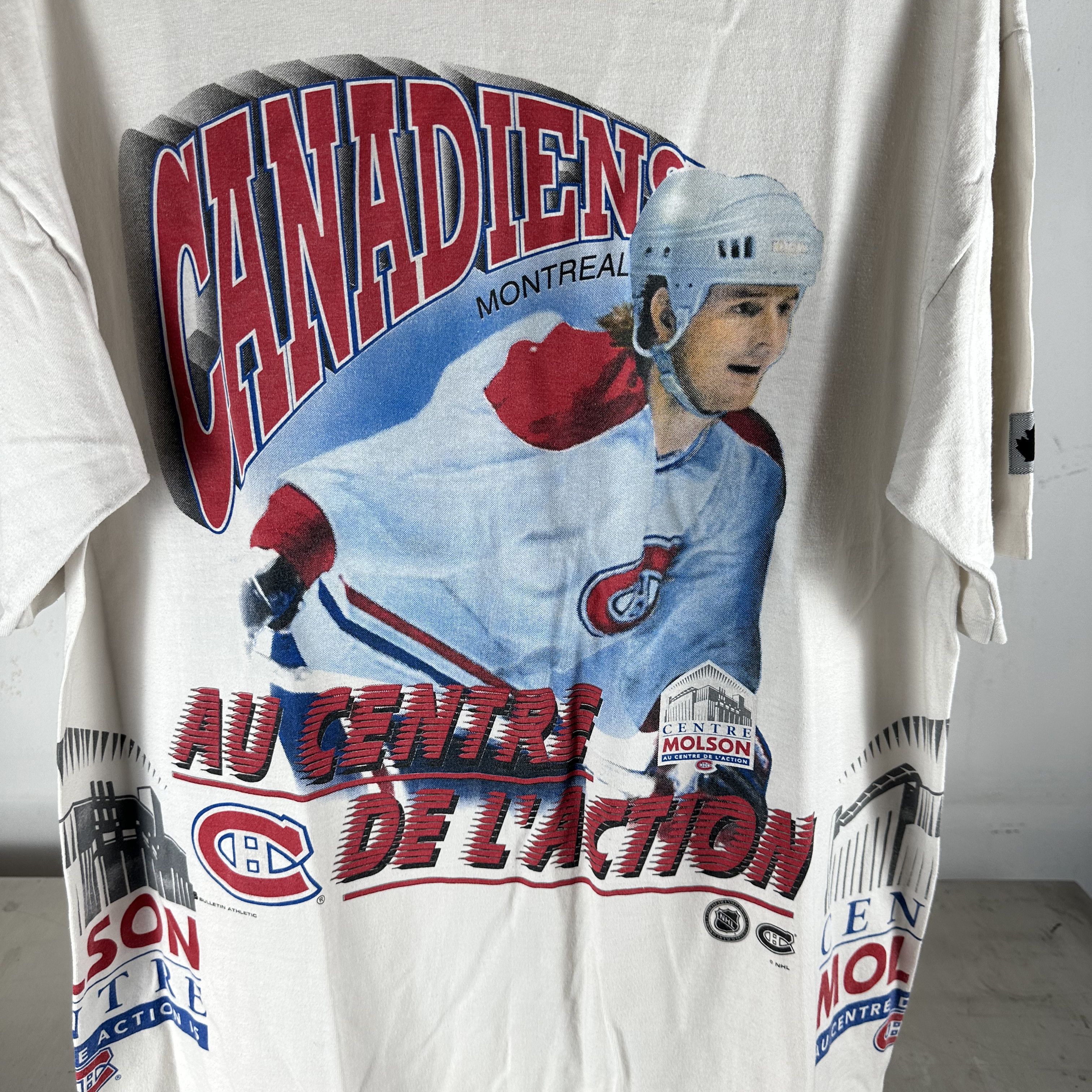 Vintage ​​90s Montreal Canadiens Bulletin Athletic NHL AOP T-shirt Size US XL / EU 56 / 4 - 2 Thumbnail