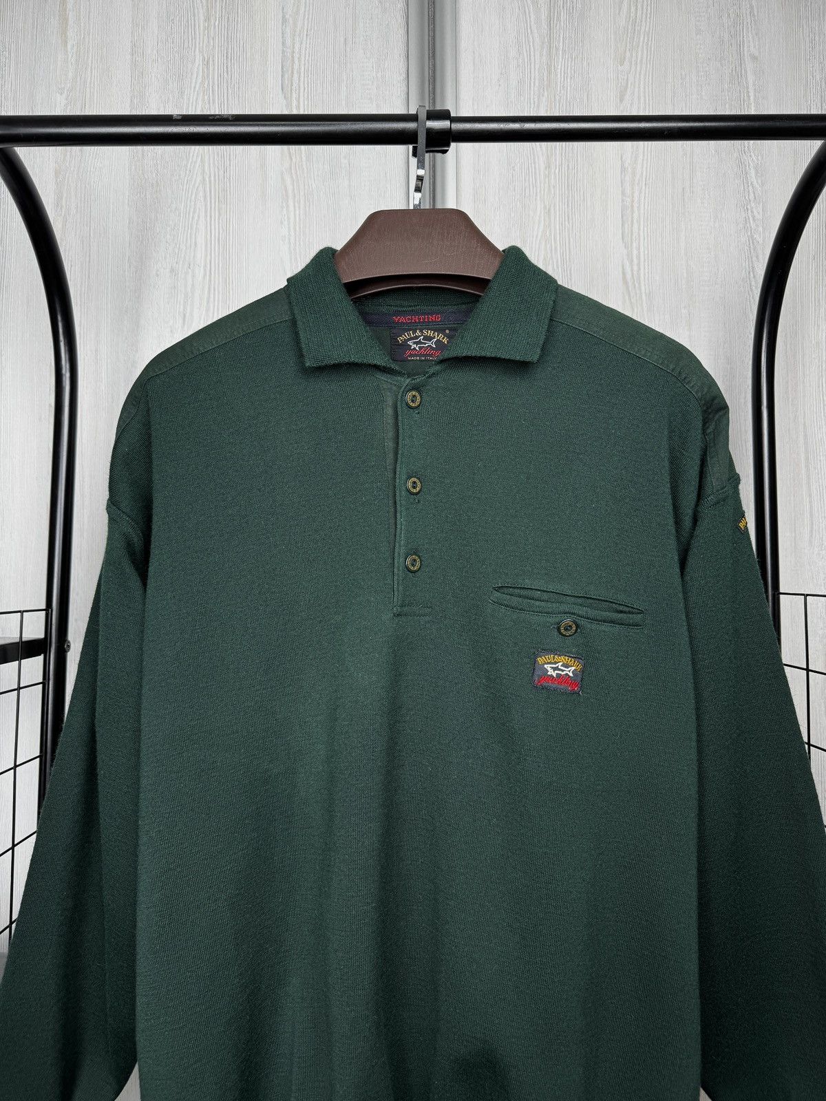 Paul & Shark Paul & Shark vintage green rugby pullover collared jumper Size US XL / EU 56 / 4 - 3 Thumbnail