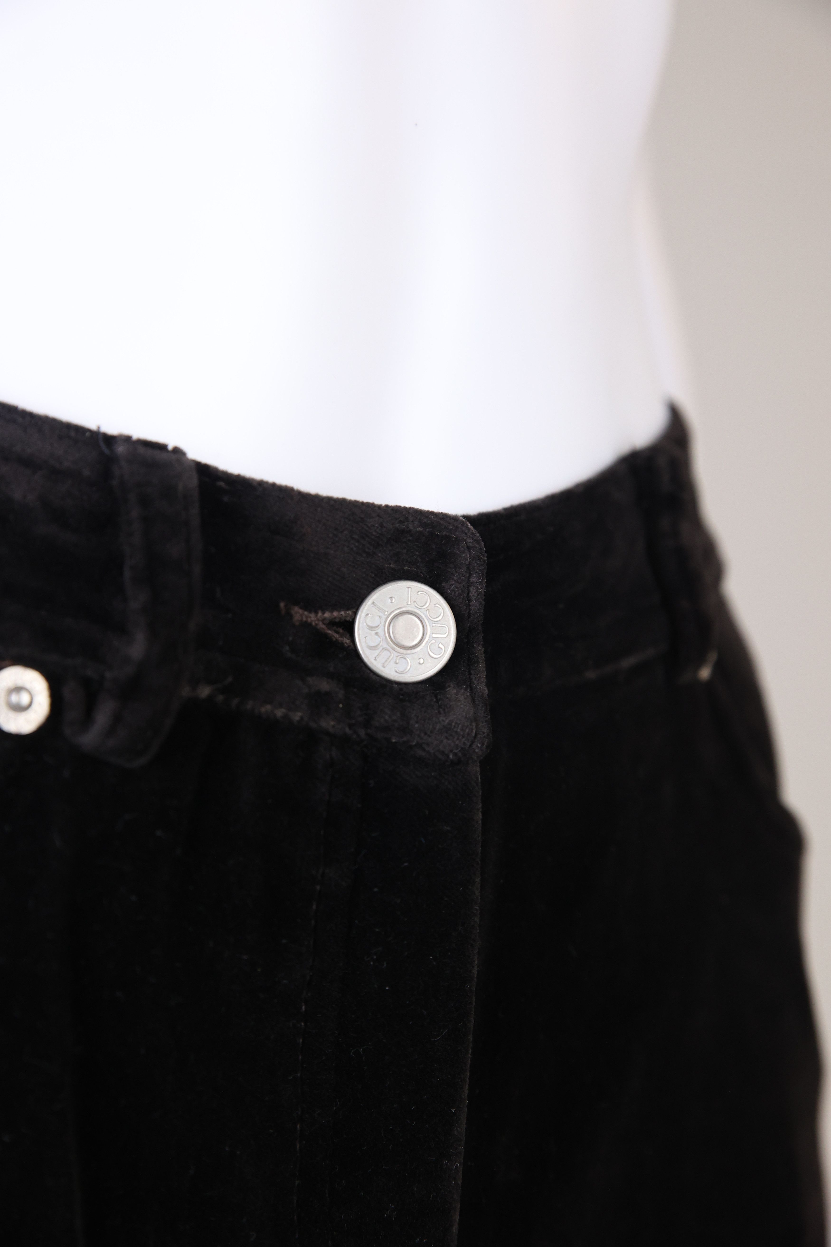 Gucci × Tom Ford F/W 1995 Bootcut Brown Velvet Pants Size 27" / US 4 / IT 40 - 6 Thumbnail
