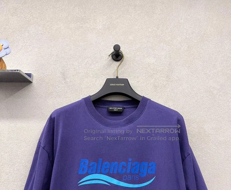 Balenciaga Balenciaga Blue Short Sleeve T-shirt. Size US XS / EU 42 / 0 - 4 Thumbnail