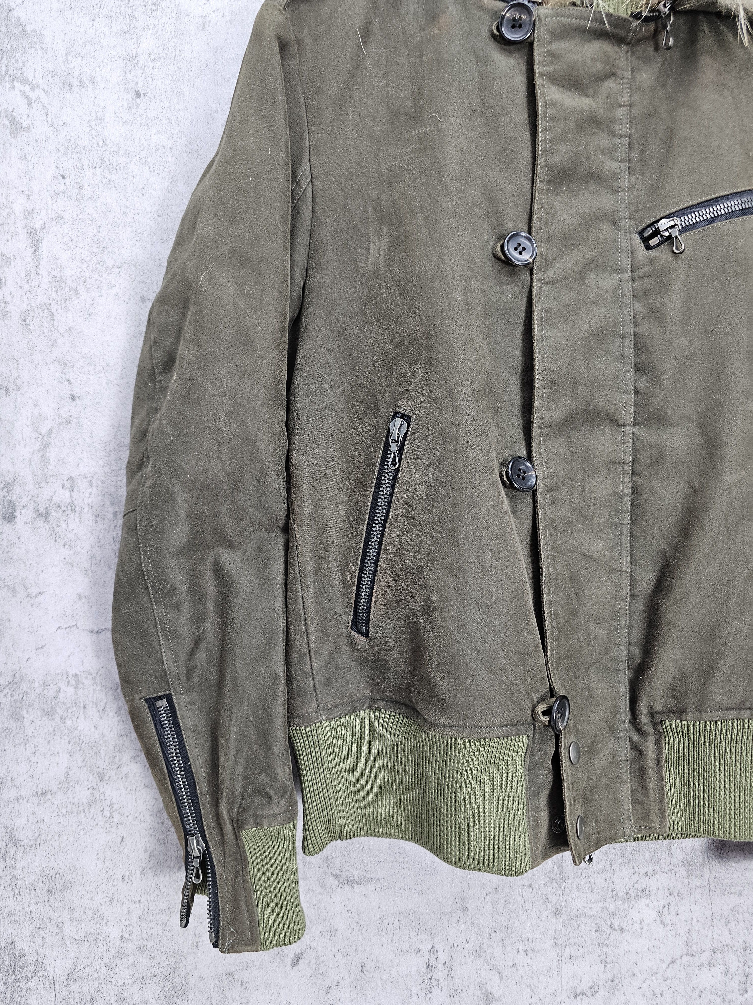 Japanese Brand × Shellac SHELLAC Riri Zipper Waxed Cotton Bomber Sherpa Jacket J0069 Size US M / EU 48-50 / 2 - 11 Thumbnail
