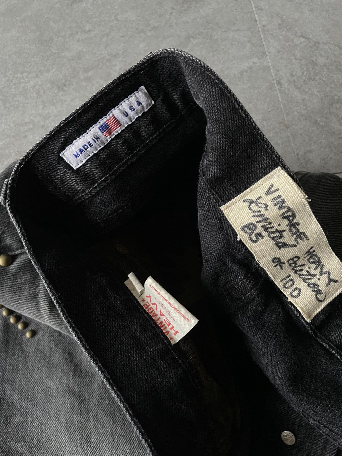 Other VINTAGE HEAVY TV LEROY RHINESTONES JAPANESE DENIM JEANS💫 Size US 36 / EU 52 - 6 Thumbnail