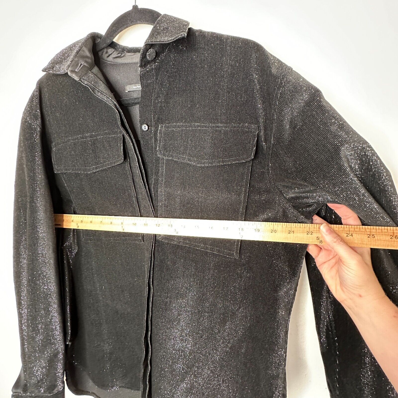 Alex Perry Alex Perry SET Black Shimmer Long Sleeve Shirt Mini Skirt 6 Size S / US 4 / IT 40 - 8 Thumbnail