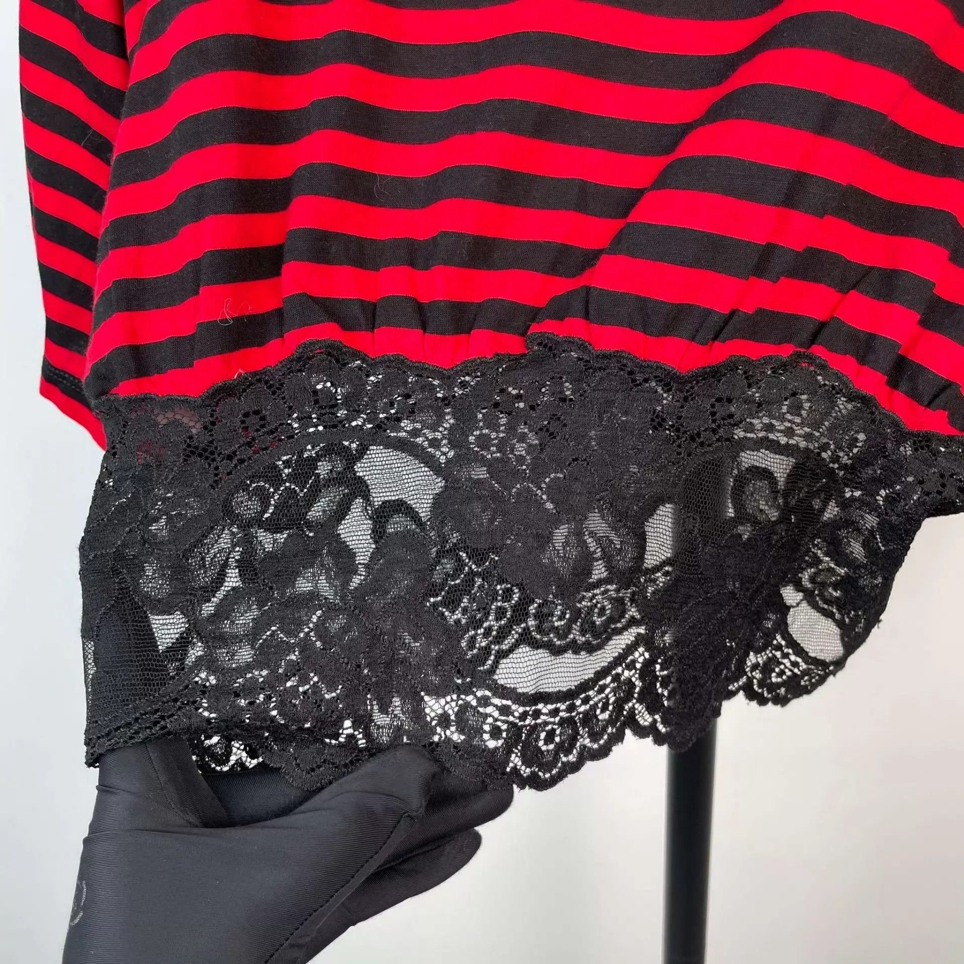 Miu Miu MIU MIU Red-Black Striped Short Sleeve T-shirt Size S / US 4 / IT 40 - 4 Thumbnail