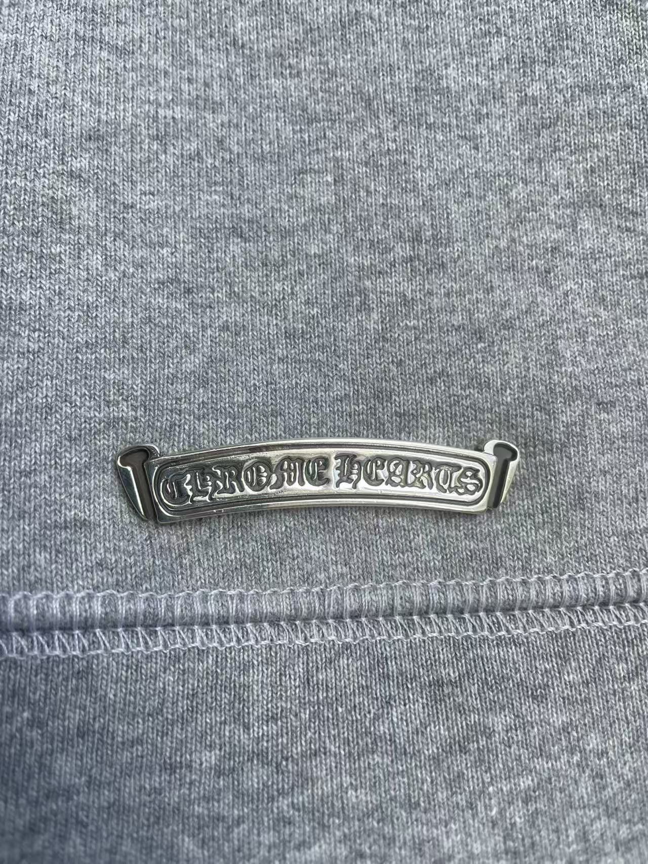 Chrome Hearts Chrome Hearts Triple Cross Leather Grey Pullover Hoodie Size US L / EU 52-54 / 3 - 7 Thumbnail