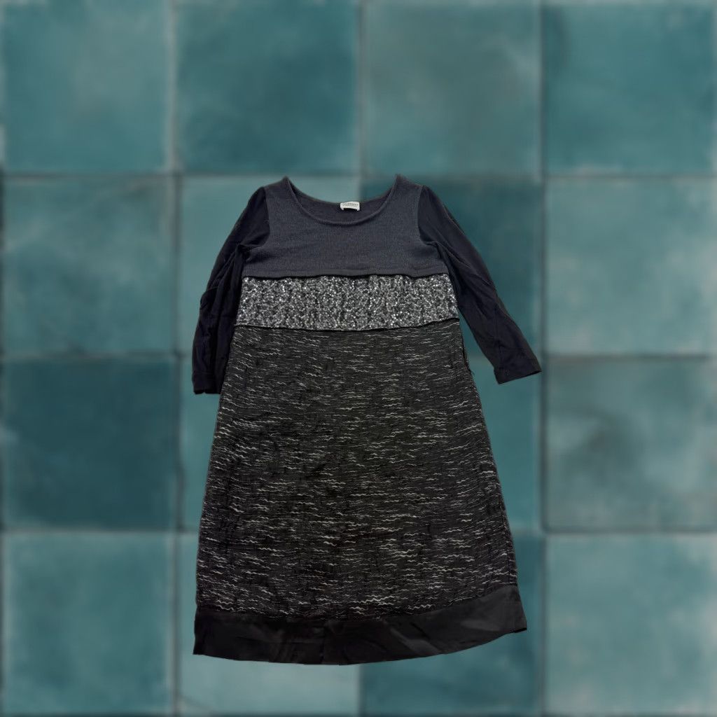 Alberta Ferretti PHILOSOPHY DI ALBERTA FERRETTI Dress Womens 4 Black Gray Sequin Made in Italy Size S / US 4 / IT 40 - 1 Thumbnail