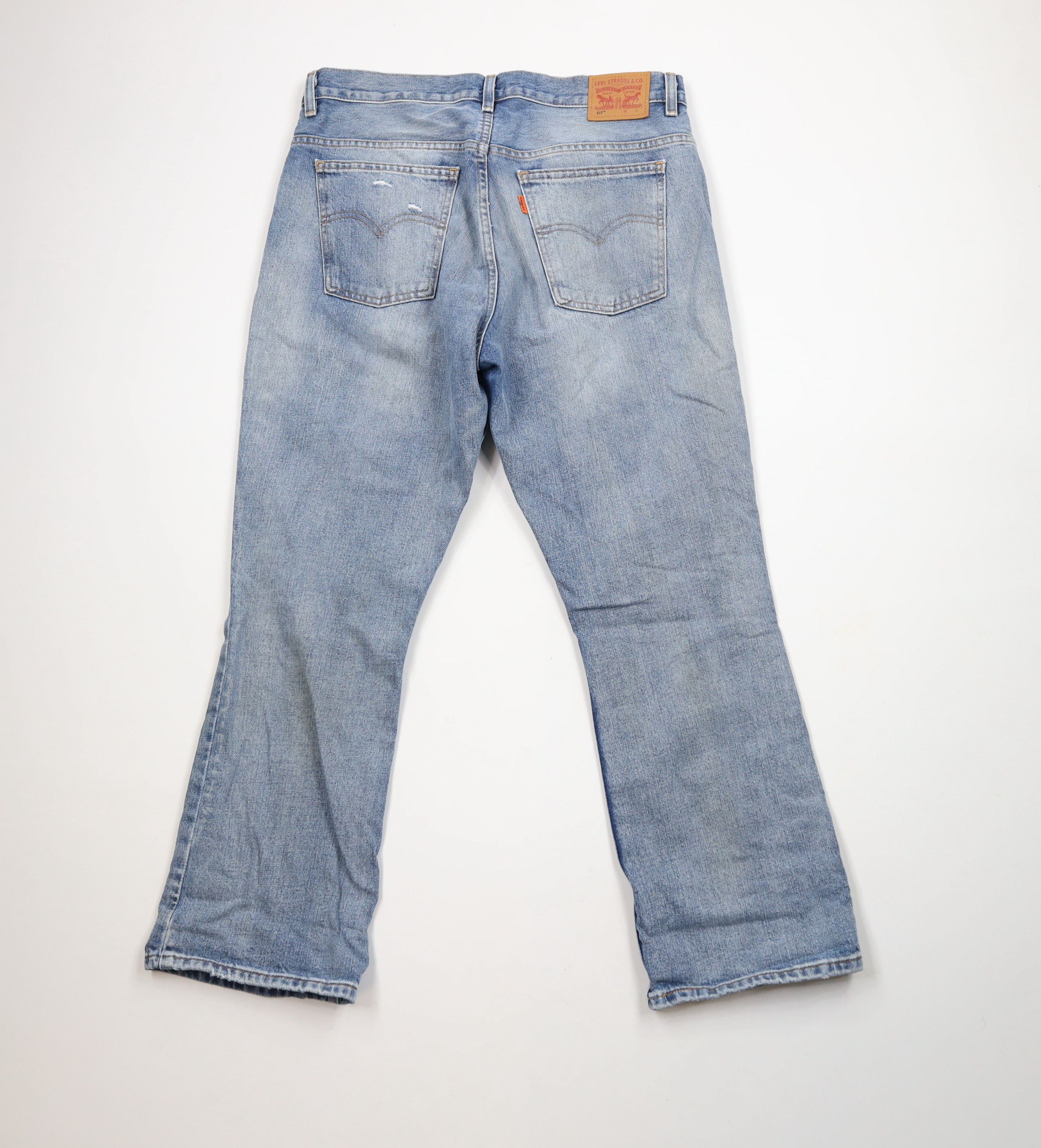 Levi's × Vintage Vintage Y2K Levis 517 Orange Tab Flared Bootcut Denim Jeans Size 31" - 10 Thumbnail