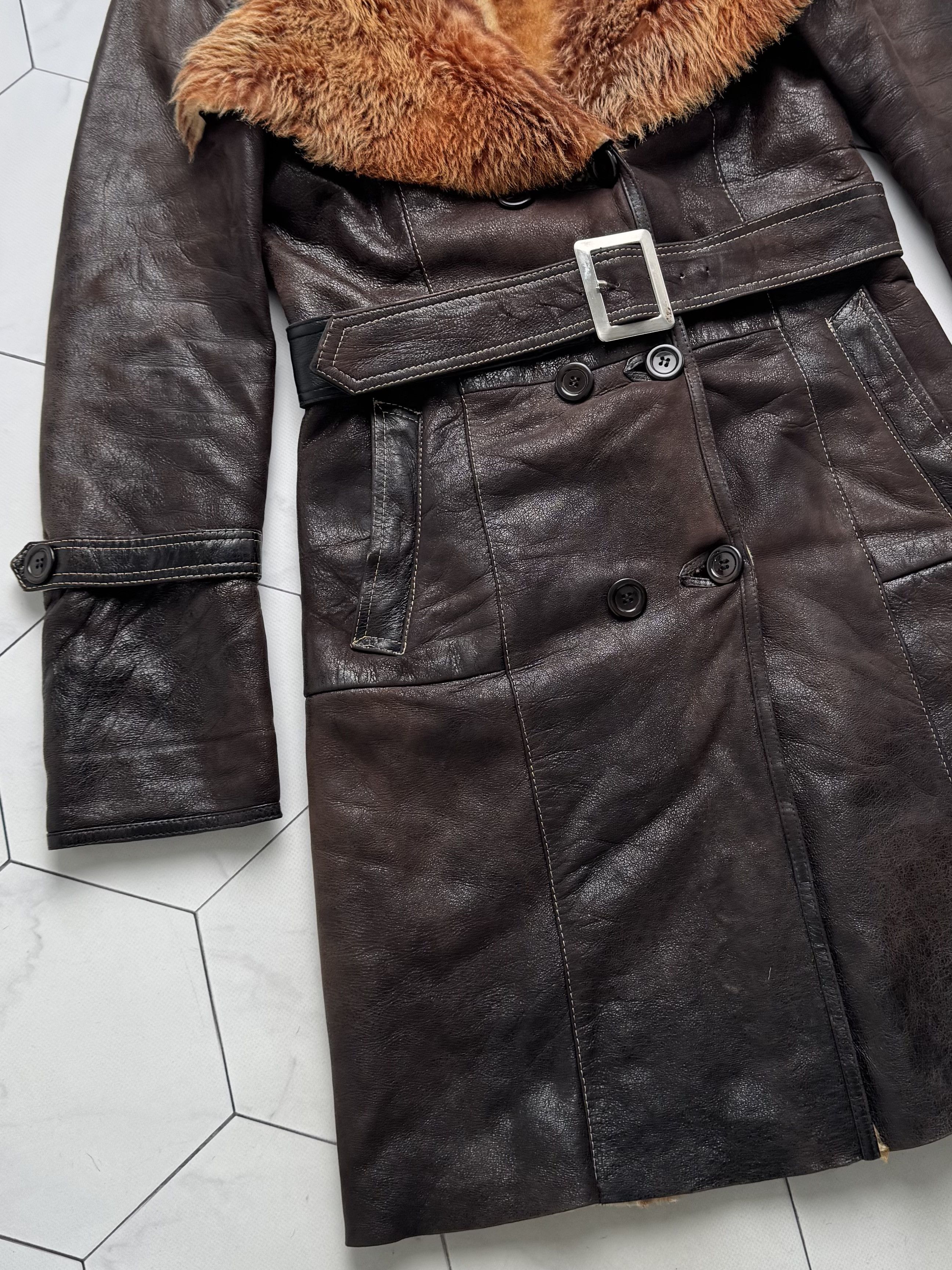 Vintage Vintage Real Sheepskin Coat With Belt (B250)D15E2 Size XS / US 0-2 / IT 36-38 - 7 Thumbnail