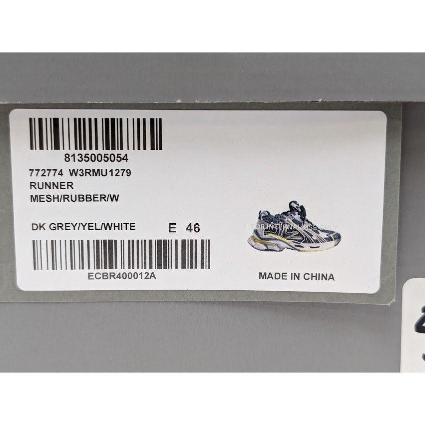 Balenciaga o1rshd1 Runner Mesh/Rubber/W Sneakers in DK Grey/Yel/White Size US 13 / EU 46 - 9 Thumbnail