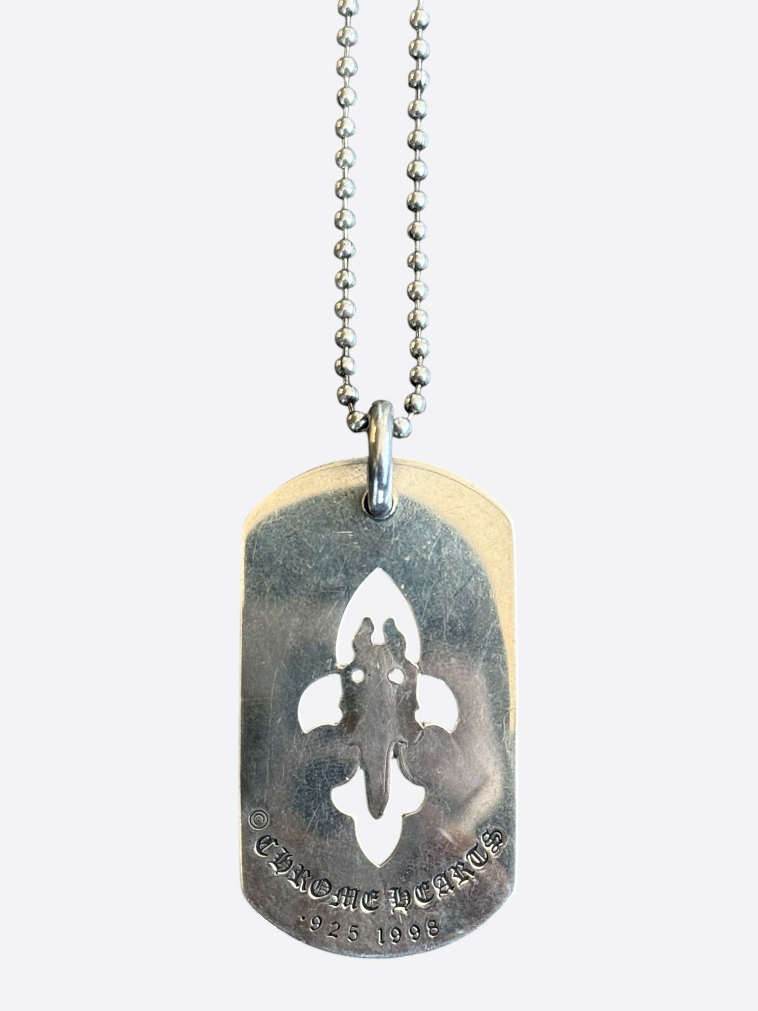 Chrome Hearts Chrome Hearts Silver Dagger & Fleur Dog Tag Necklace Size ONE SIZE - 2 Thumbnail
