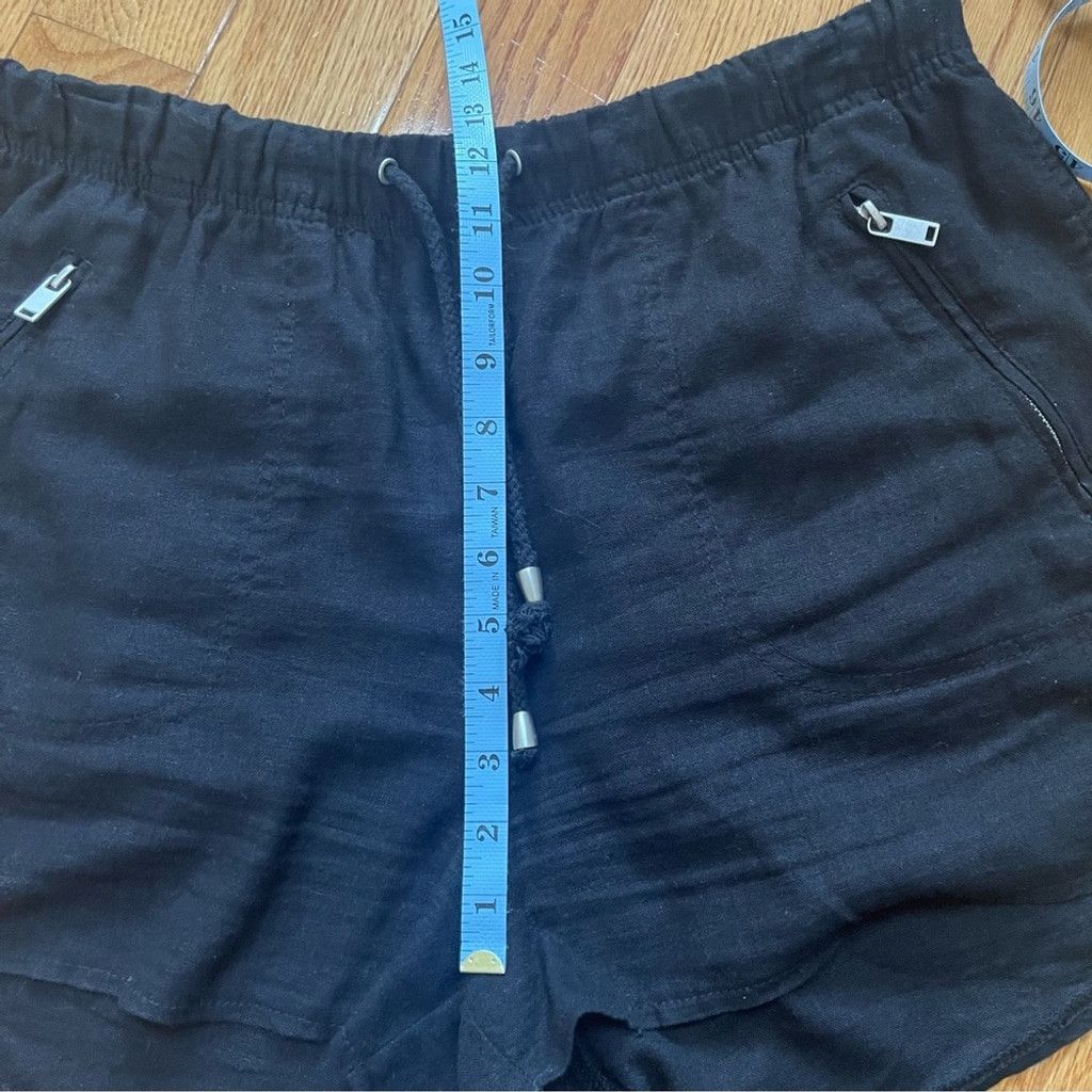 BLANKNYC BLANK NYC Black Linen Shorts front zipper pockets Sz 30 Size 42" / US 20 - 6 Thumbnail