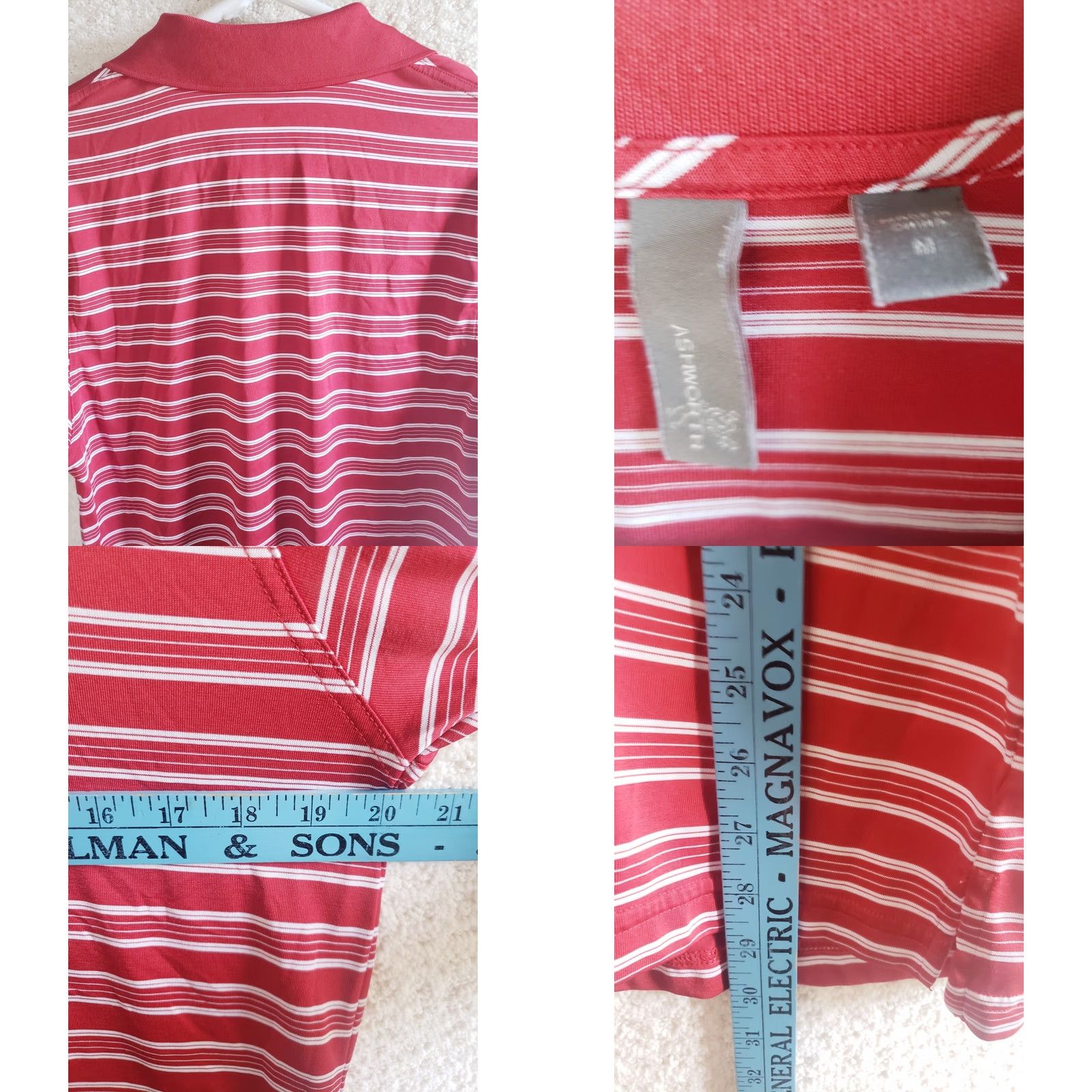 Vintage Ashworth Polo Shirt Red Striped Short Sleeve M Men Golf Pullover Collared Beach Casual Activewear P.. Size US M / EU 48-50 / 2 - 8 Thumbnail