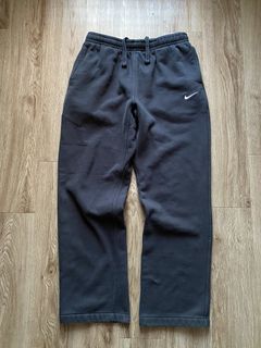 Vintage Y2k Nike Mens Swoosh Spellout Navy Blue Fleece Jogger Sweatpants XL  