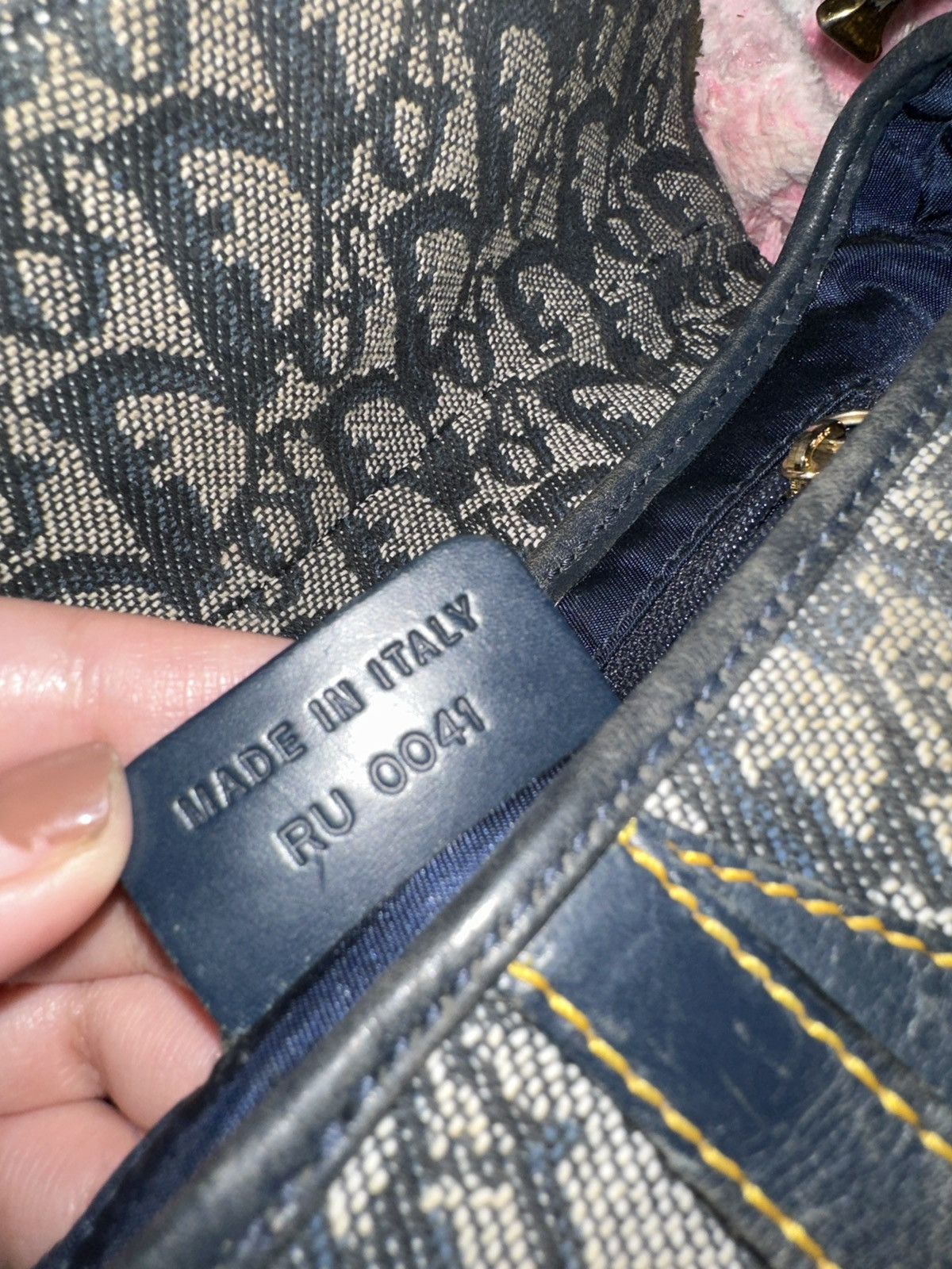 Dior Christian Dior Vintage Oblique Canvas Saddle Bag - Navy Size ONE SIZE - 19 Thumbnail