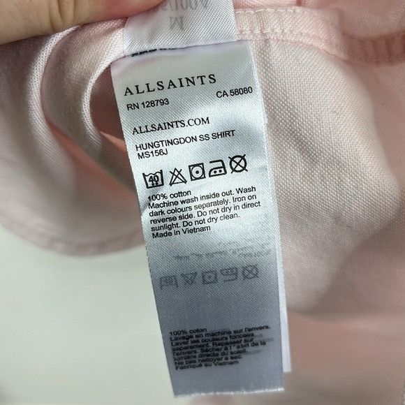 Allsaints All Saints Huntingdon Light Pink Ram Skull Short Sleeve Butt Size US M / EU 48-50 / 2 - 6 Thumbnail