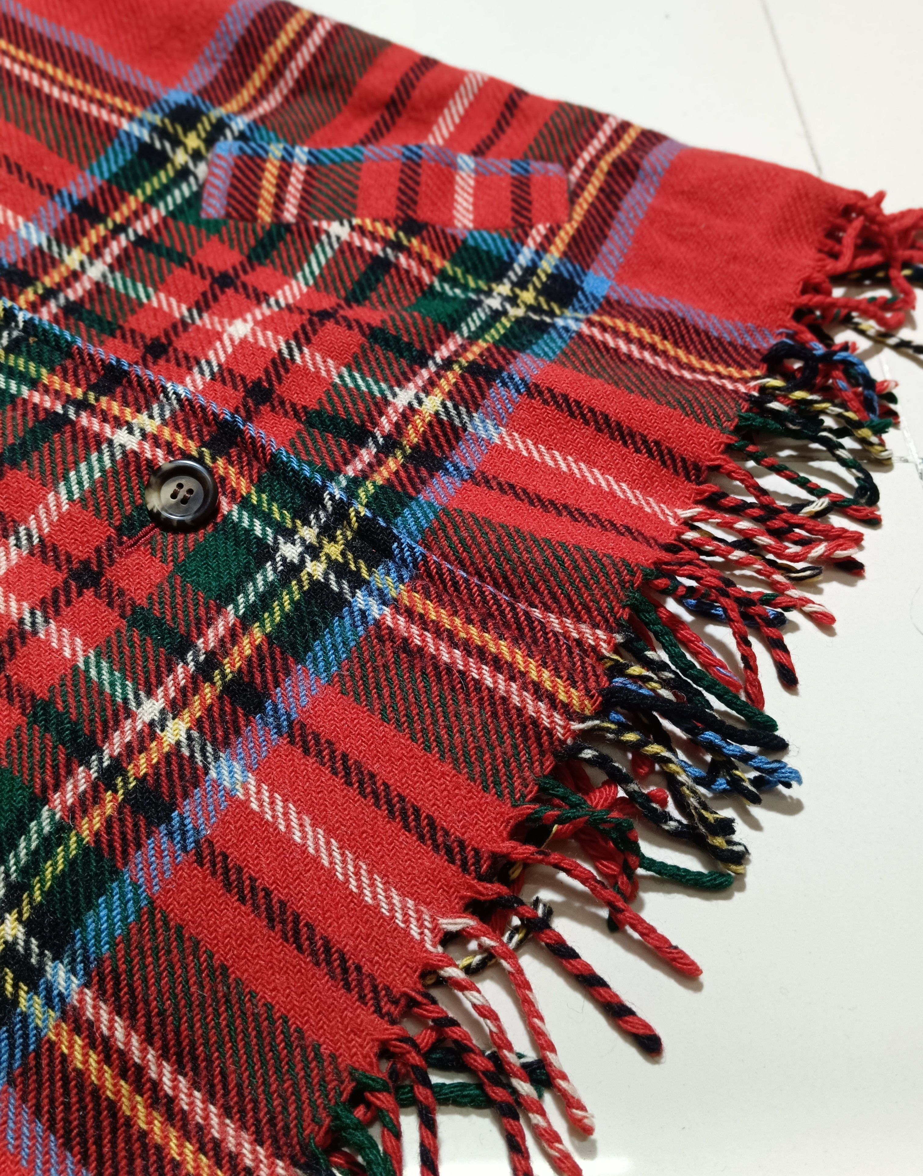 14th Addiction × If Six Was Nine Vintage Plaid Blanket Coat Fringe by The Check Trading Inc Size US L / EU 52-54 / 3 - 7 Thumbnail