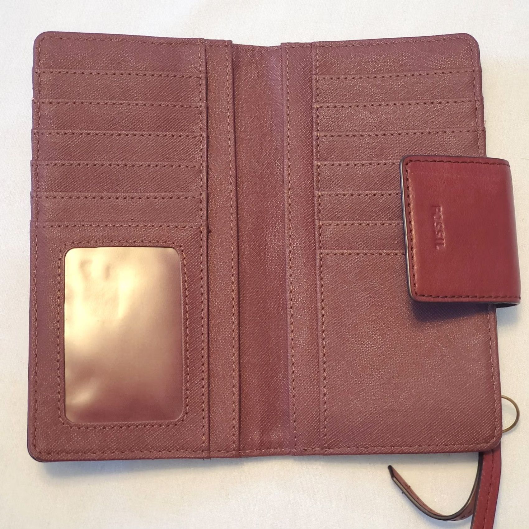 Fossil VINTAGE Fossil Wallet Mini Red Leather Bi-fold Snap Close City Size ONE SIZE - 3 Thumbnail