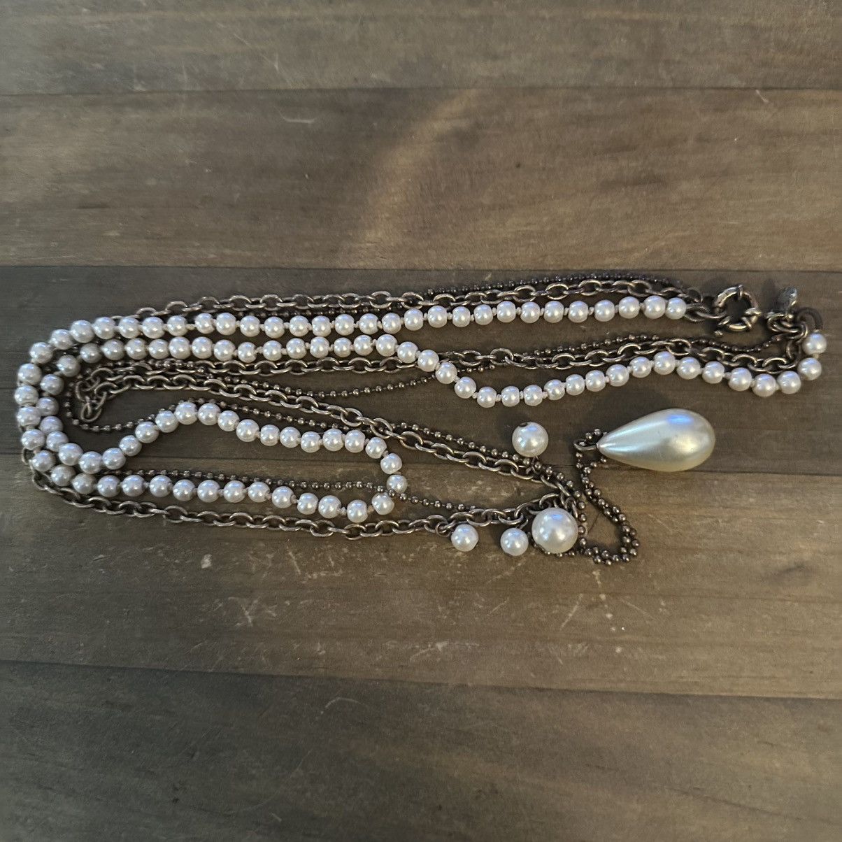 J.Crew J.Crew three strand layered chain and pearl necklace Size ONE SIZE - 2 Thumbnail