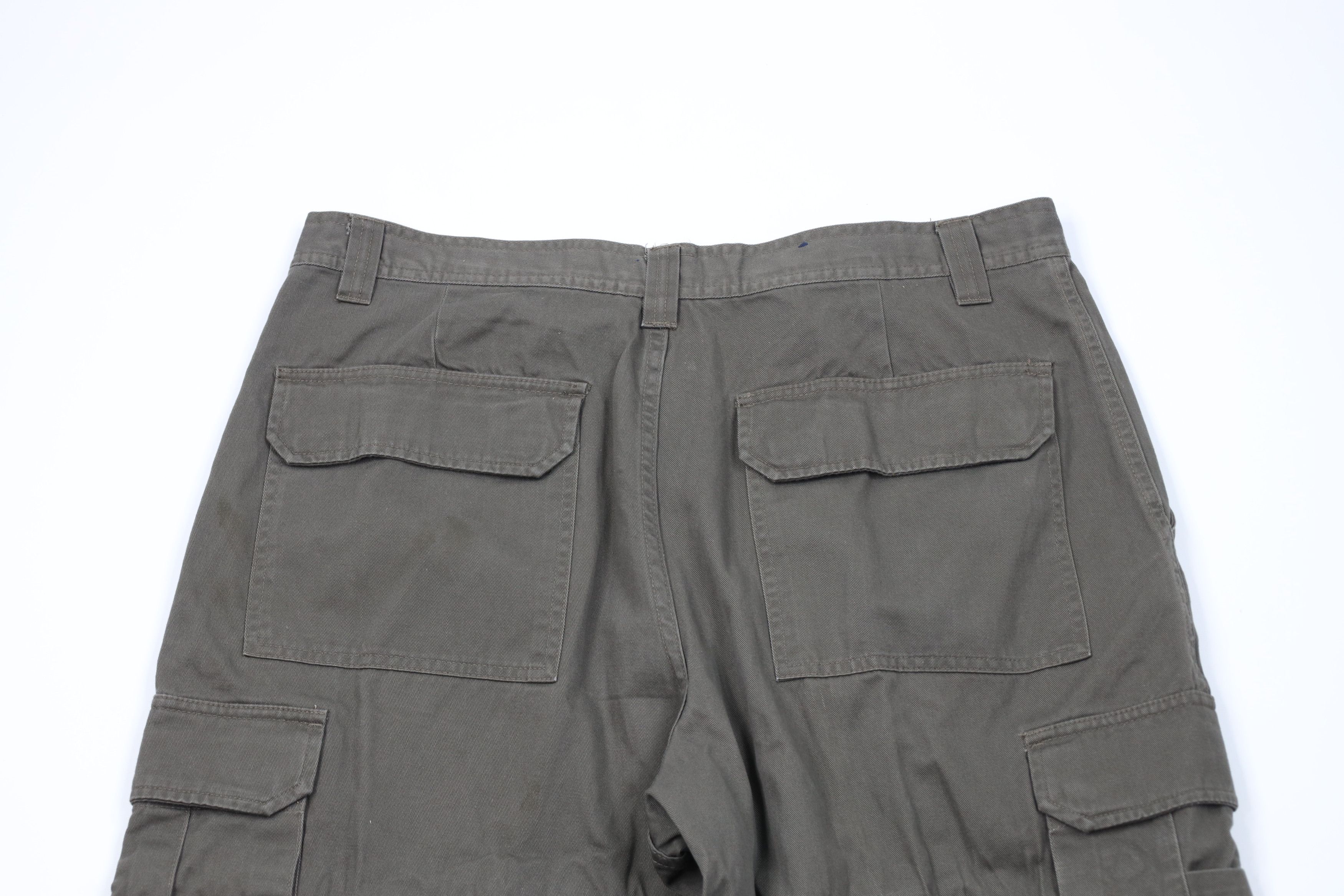 Vintage Vintage 90s Y2K Streetwear Baggy Wide Leg Cargo Pants Green Size US 38 / EU 54 - 11 Thumbnail