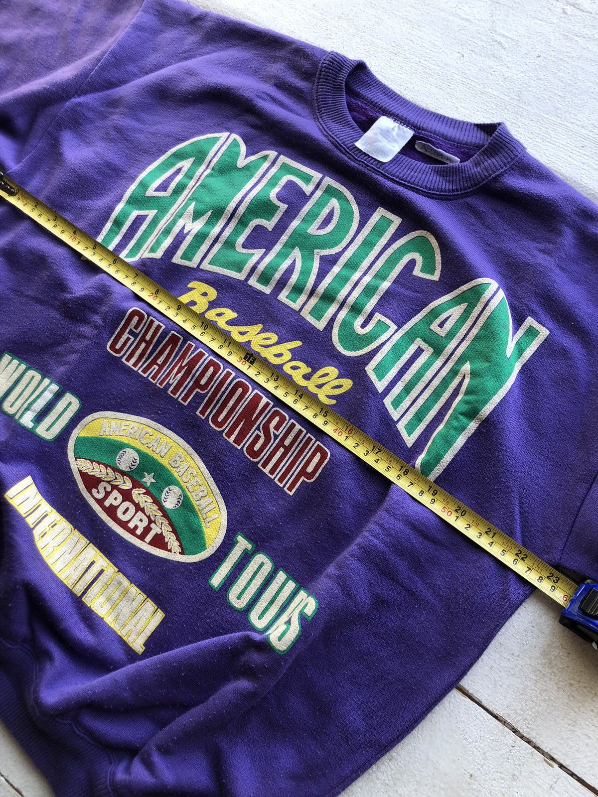 Vintage Very Rare Sweater American Baseball Champion Ship World Tous Size US M / EU 48-50 / 2 - 7 Thumbnail