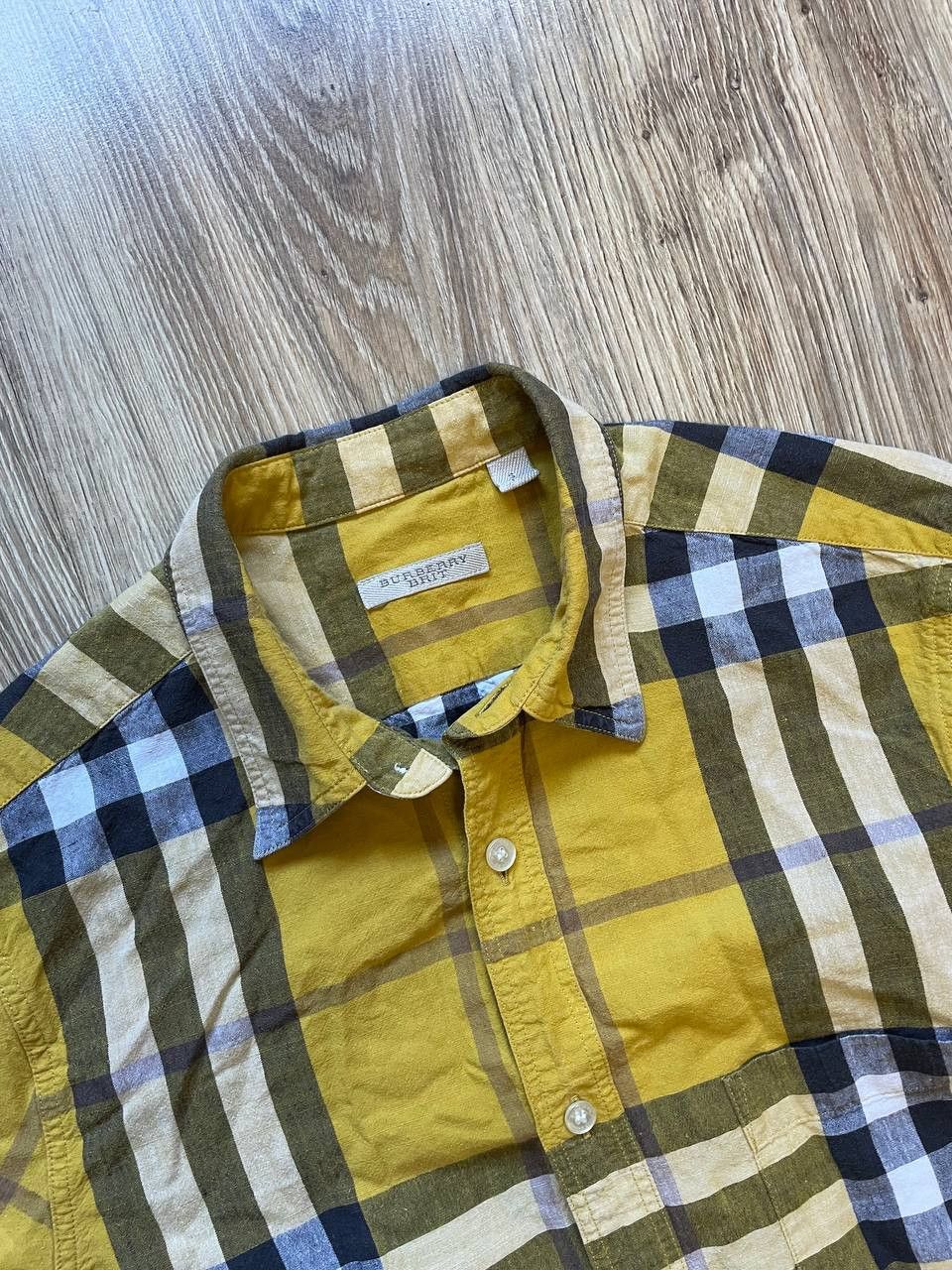 Burberry Burberry Brit YELLOW Check Linen / Cotton Button Down Shirt Size US S / EU 44-46 / 1 - 3 Thumbnail