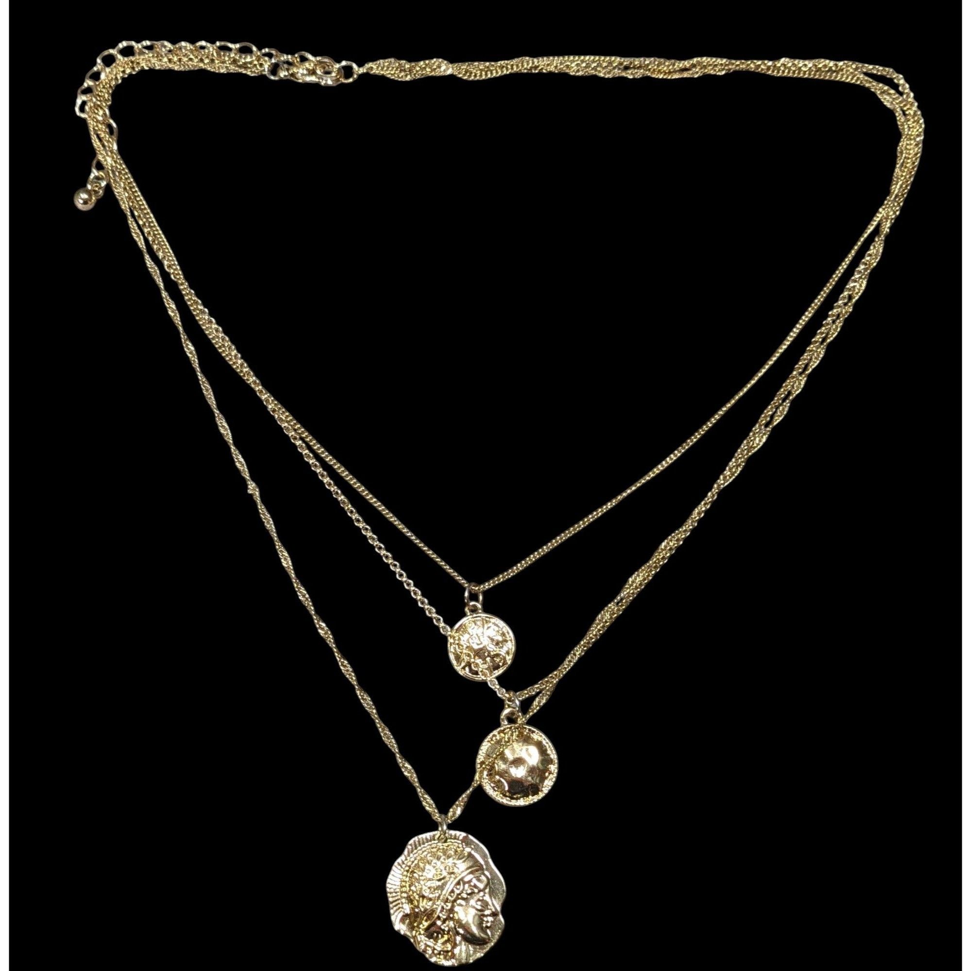 Other Elegant Layered Mini Medallion/Coin Gold Tone Necklace Size ONE SIZE - 1 Thumbnail